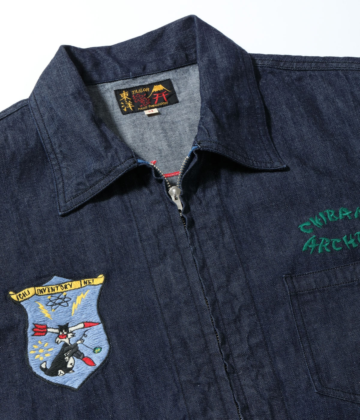 TT15881 Late 1950s Style Blue Denim Okinawa Jumper “CHIBANA ARCHER'S” (ONE WASH) - NAVY