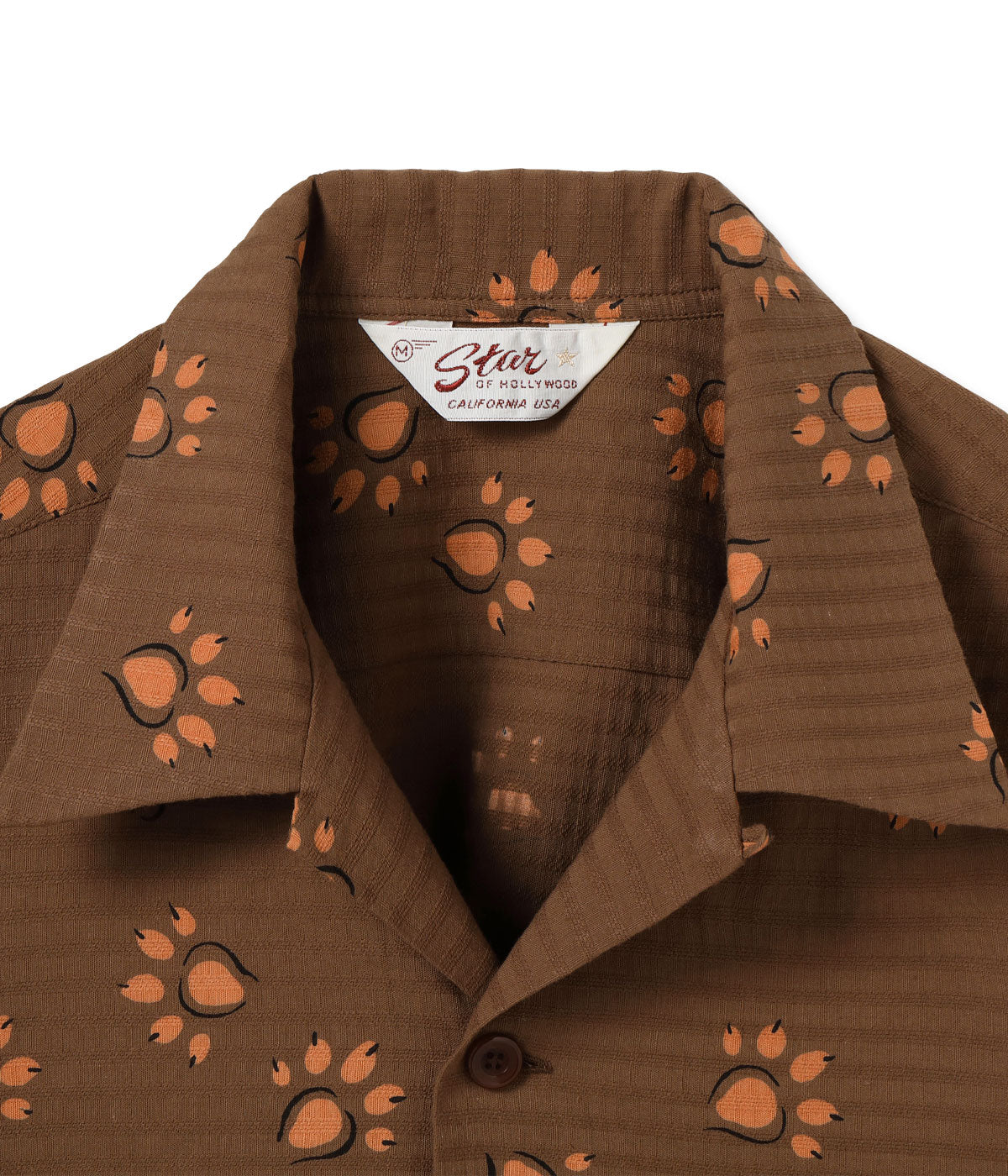 SH39720 DOBBY COTTON OPEN SHIRT LEOPARD - BROWN