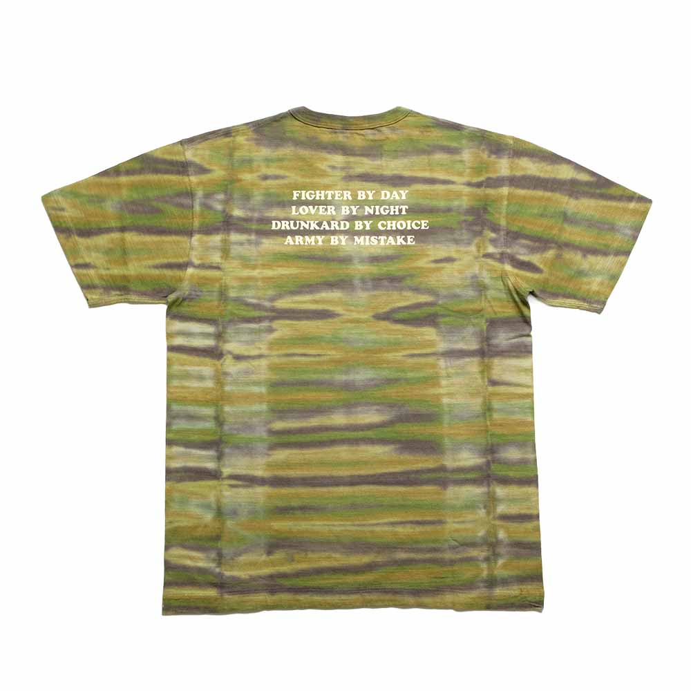 BR79733 SLUB YARN T-SHIRT THE DYE CAMOUFLAGE - OLIVE