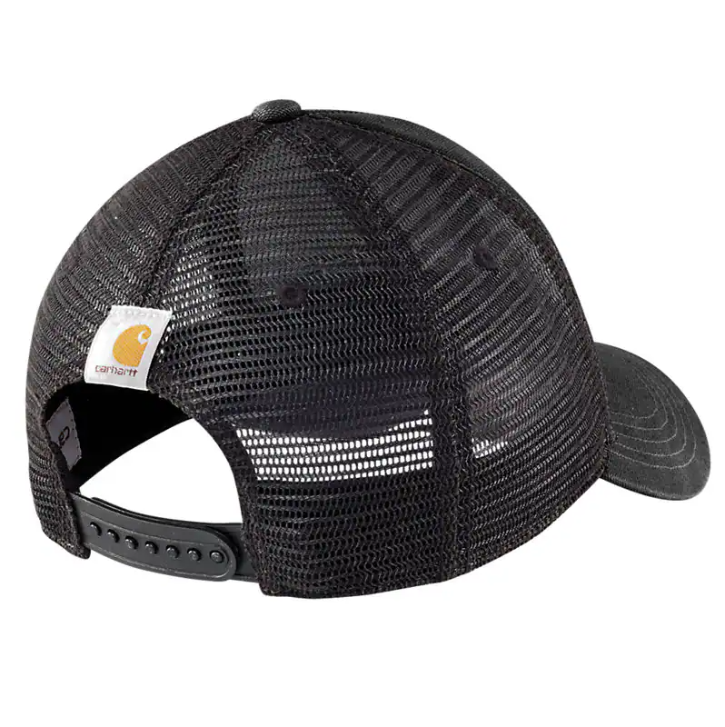 CANVAS MESH-BACK LOGO GRAPHIC CAP - BLACK