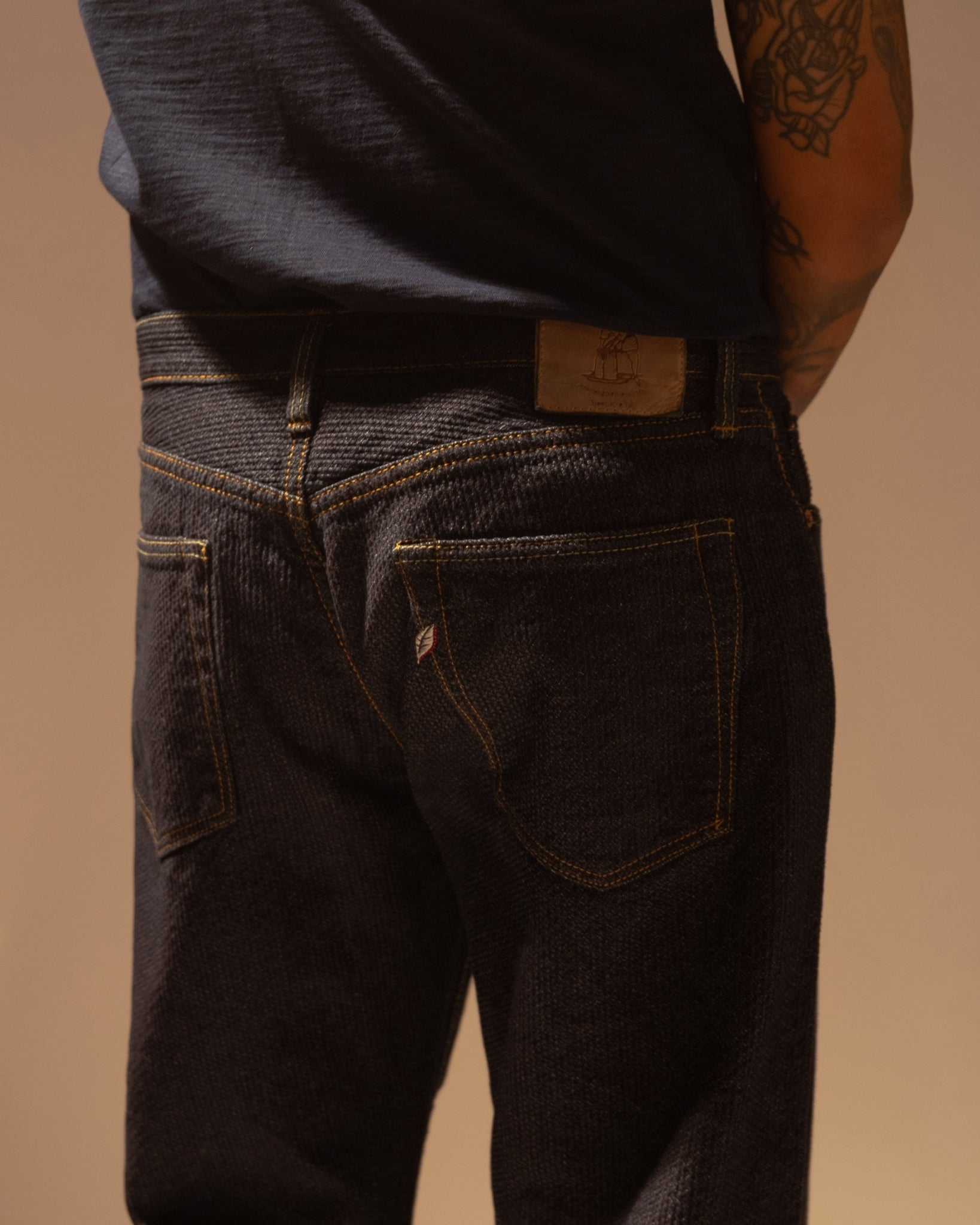 1170-1-ID SASHIKO PANTS LOOSE FIT - INDIGO X INDIGO