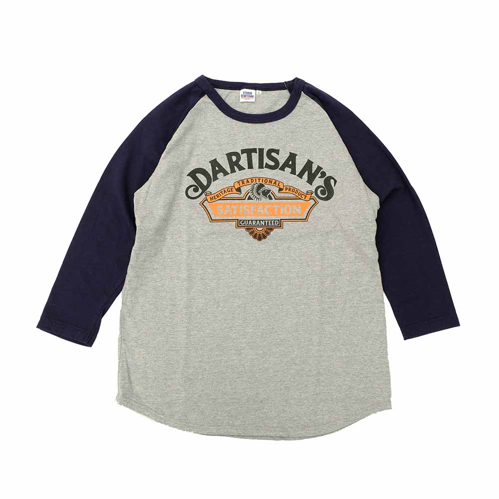 8162A RAGLAN SLEEVE T-SHIRT - SATISFACTION - GRAYXNAVY