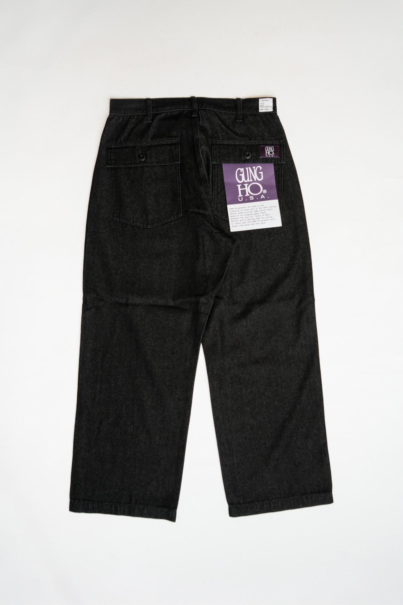 4POCKETS FATIGUE WIDE TROUSER - BLACK DENIM