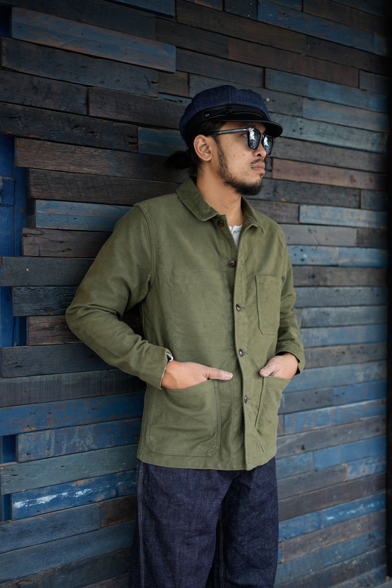 F2373 FRENCH MOLESKIN JKT - OLIVE