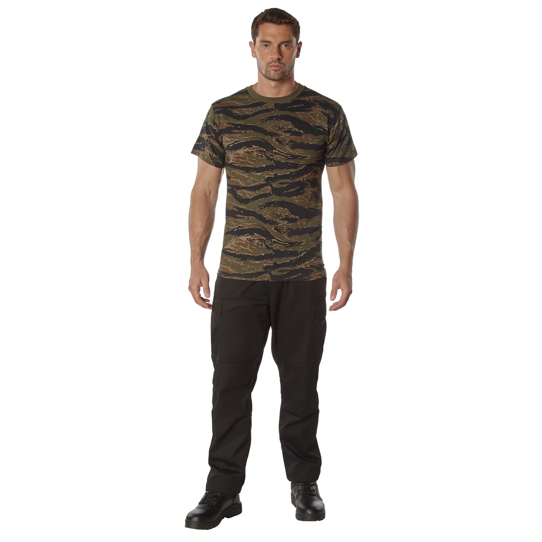 Camo 100% Cotton T-Shirt - TIGER STRIPE CAMO