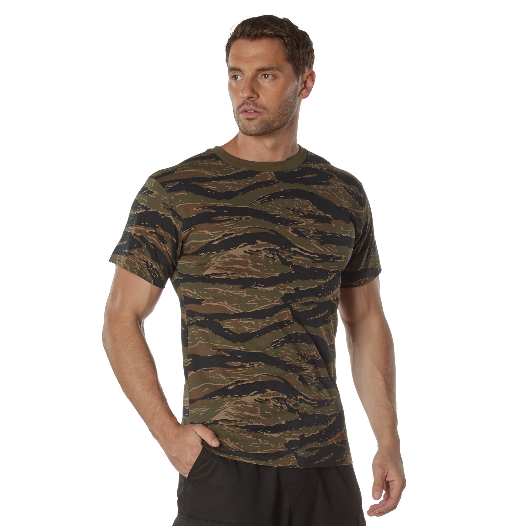 Camo 100% Cotton T-Shirt - TIGER STRIPE CAMO
