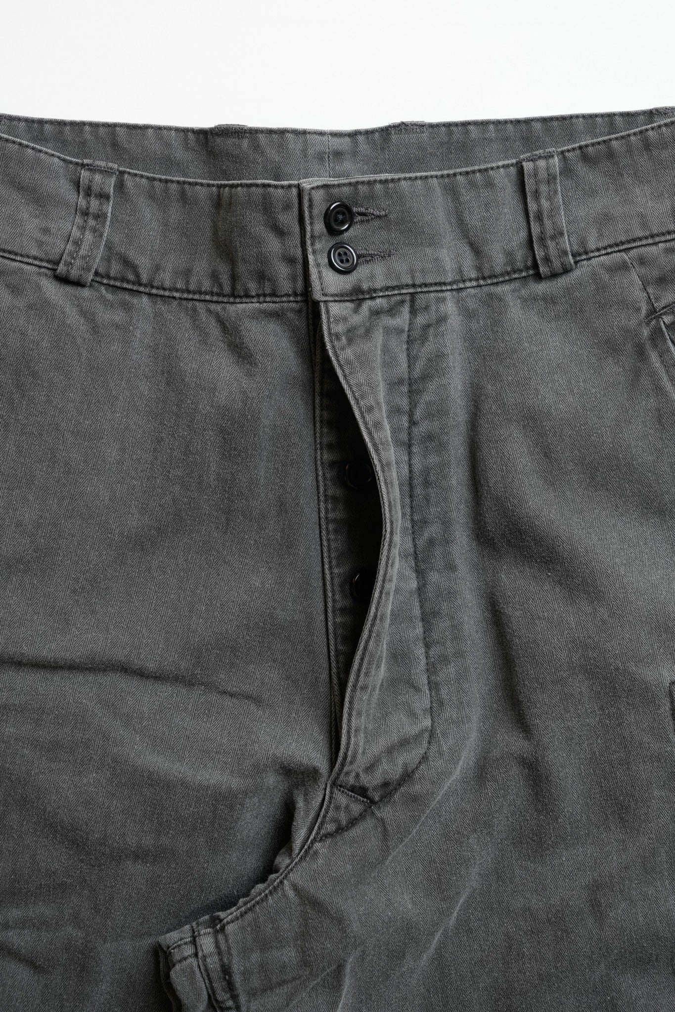 COTTON HBT FRENCH M-47 STYLE PANTS - BLACK