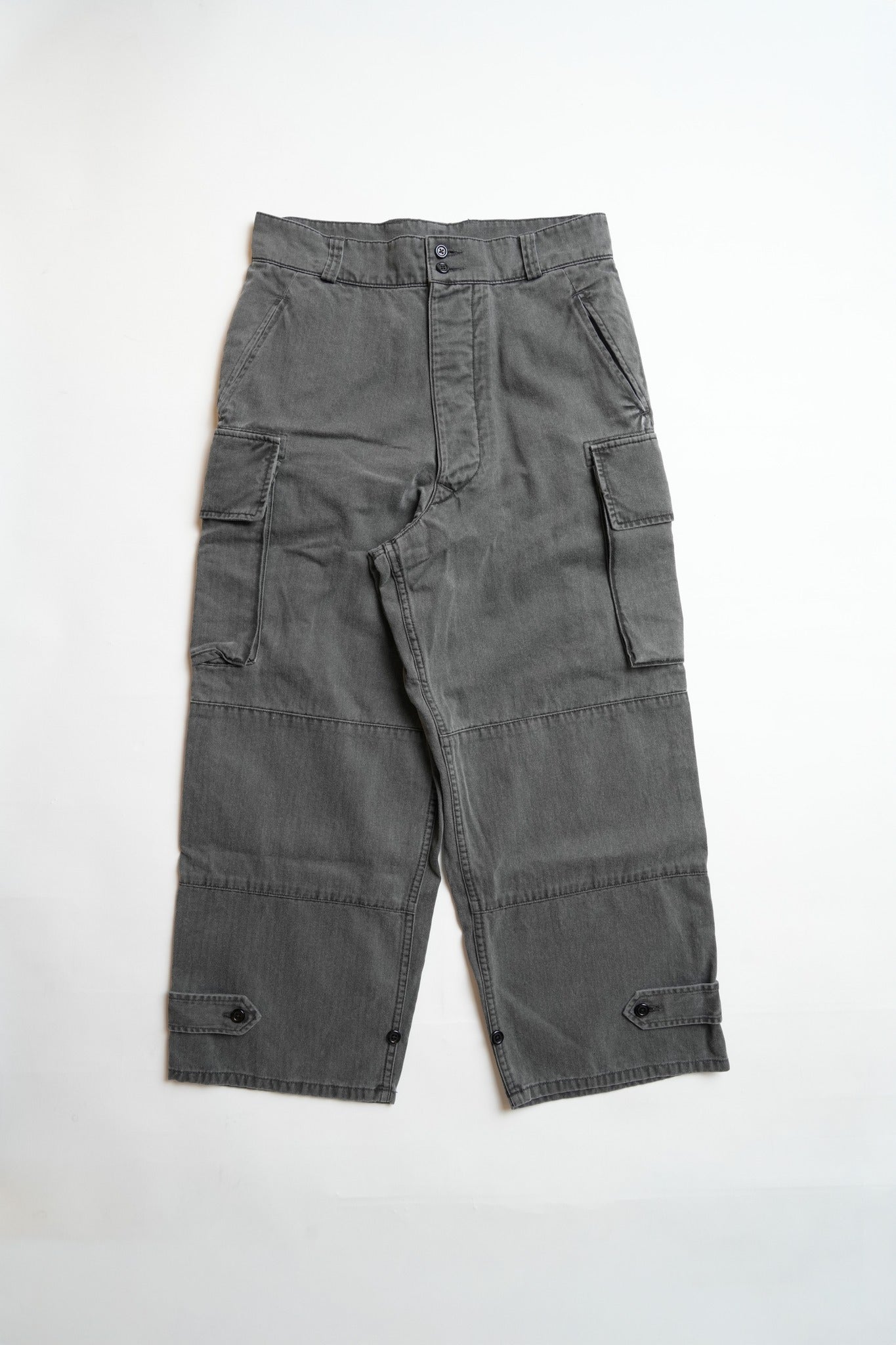 COTTON HBT FRENCH M-47 STYLE PANTS - BLACK