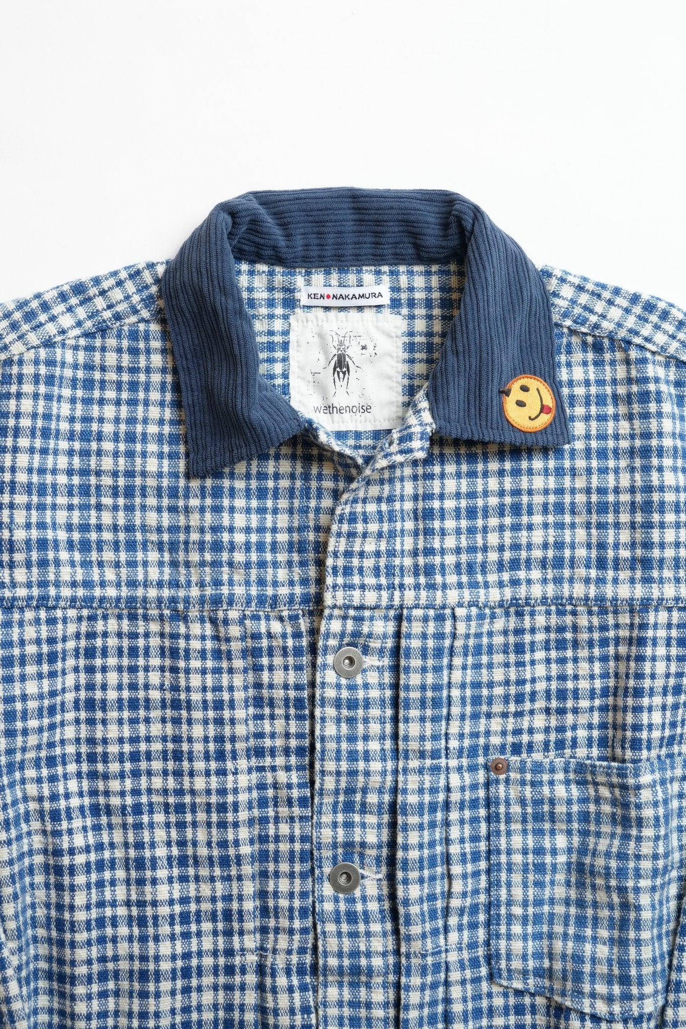 OTOP HAND WOVEN NATURAL INDIGO X WHITE COTTON TYPE 1 OVERSIXED JACKET - INDIGO