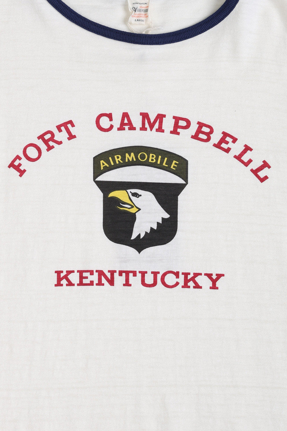 4059 RINGER TEE FORT CAMPBELL - CREAM/NAVY