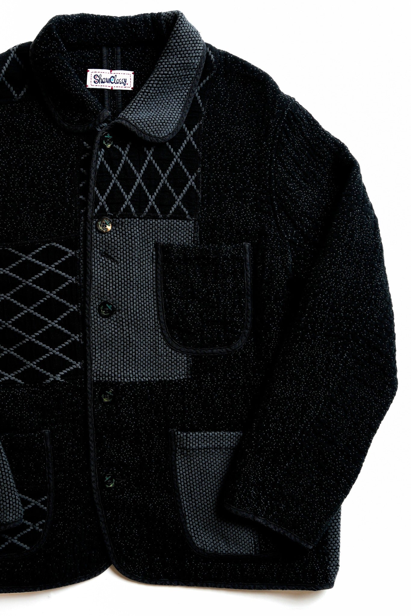 Super Kendo&Sashiko Patchwork Jacket - BLACK