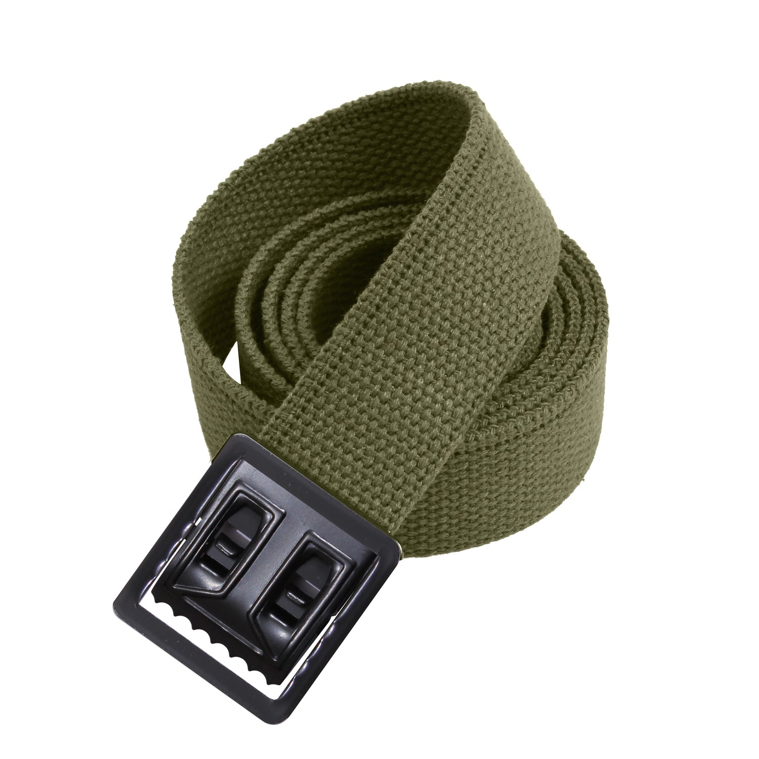 MILITARY WEB BELTS WITH OPEN FACE BUCKLE - OLIVE DRAB/BLACK