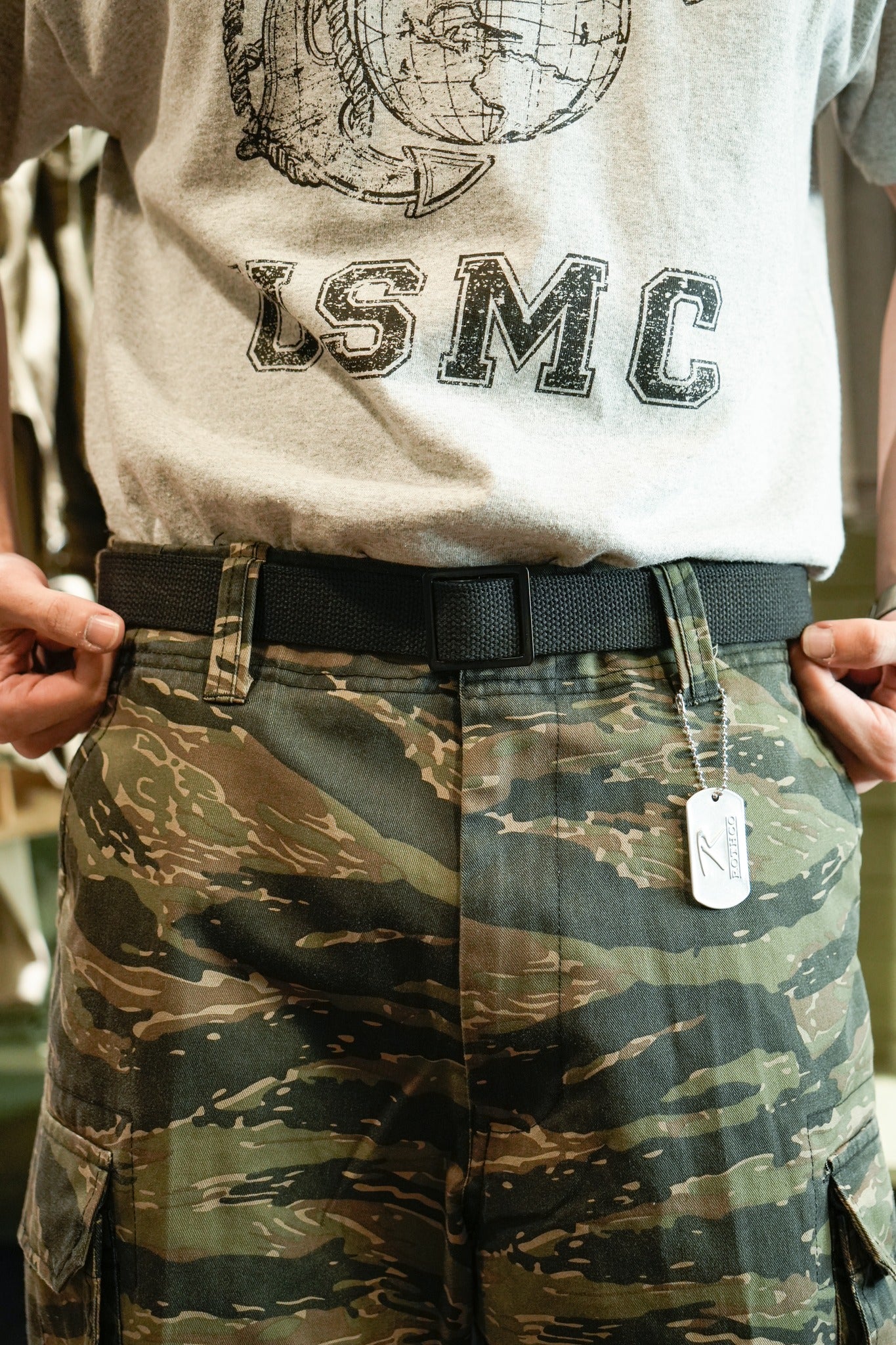 MILITARY WEB BELTS WITH OPEN FACE BUCKLE - BLACK/BLACK