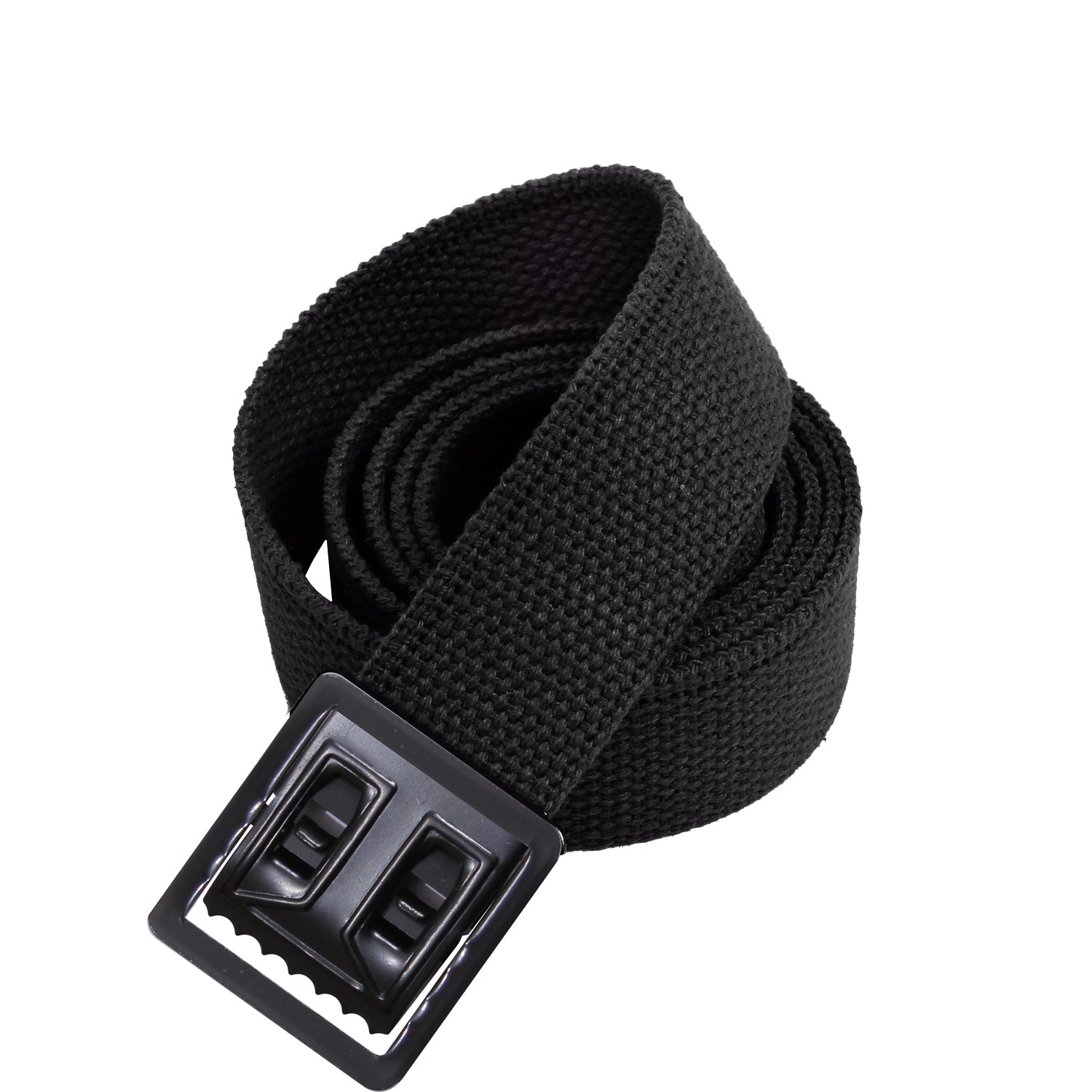 MILITARY WEB BELTS WITH OPEN FACE BUCKLE - BLACK/BLACK