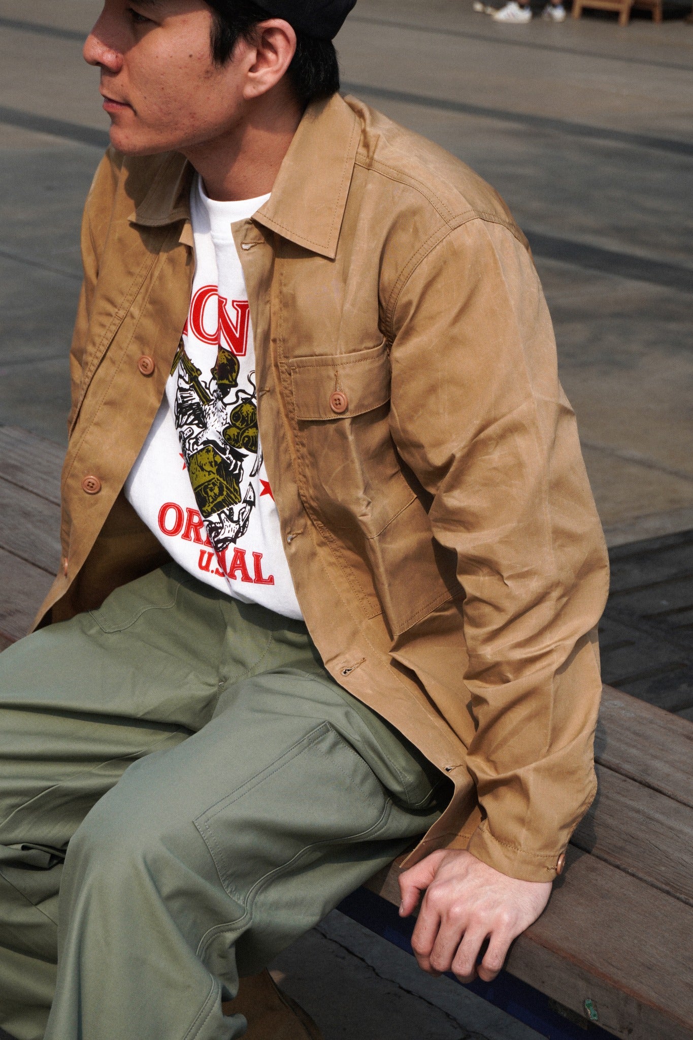 P44 Utility Shirt - Khaki Tin Cloth