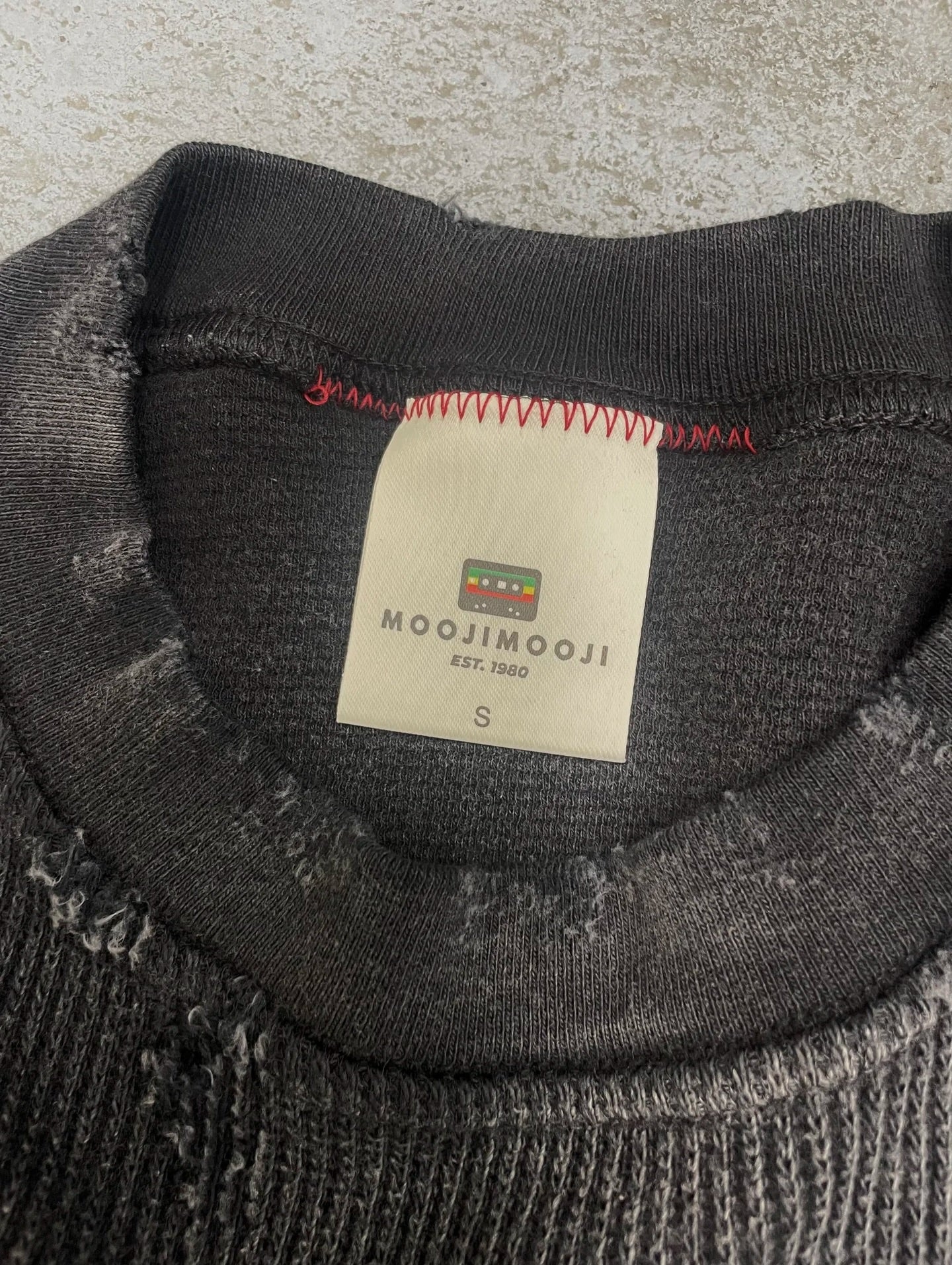 OVERSIZED CROP WAFFLE KNIT - AGED BLACK