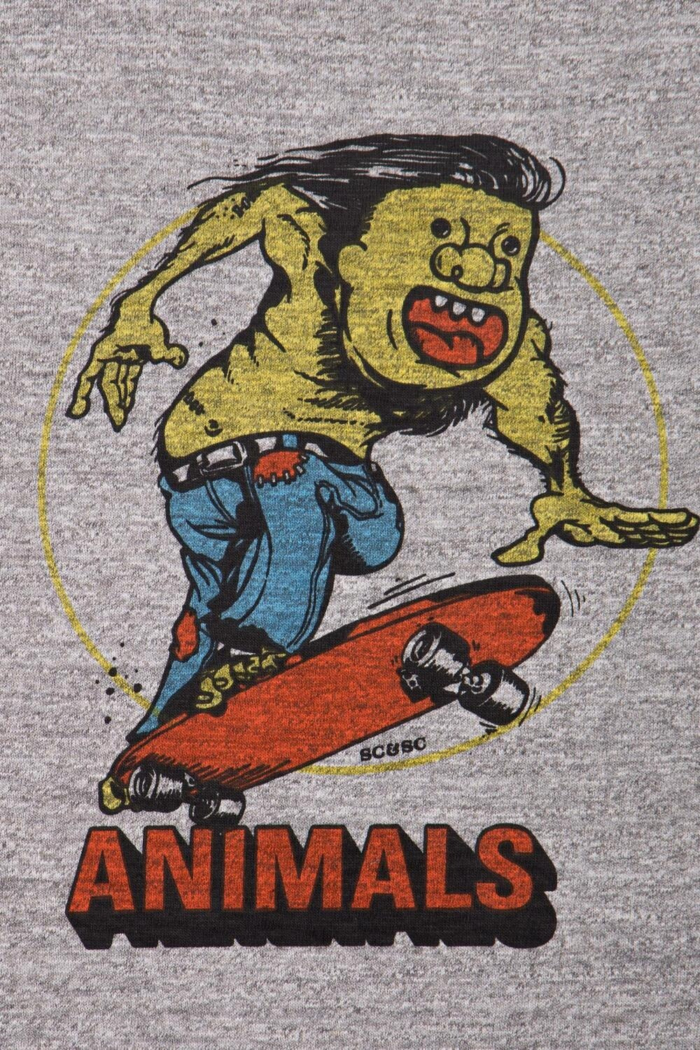 JG-CS06 Animal Skater TEE - HEATHER GRAY