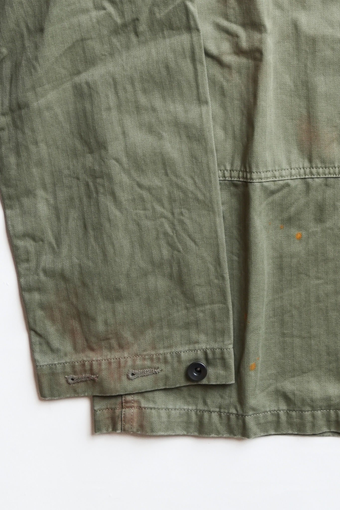 COTTON HBT P-44 USMC JACKET WITH VINTAGE PROCESSING - GREEN