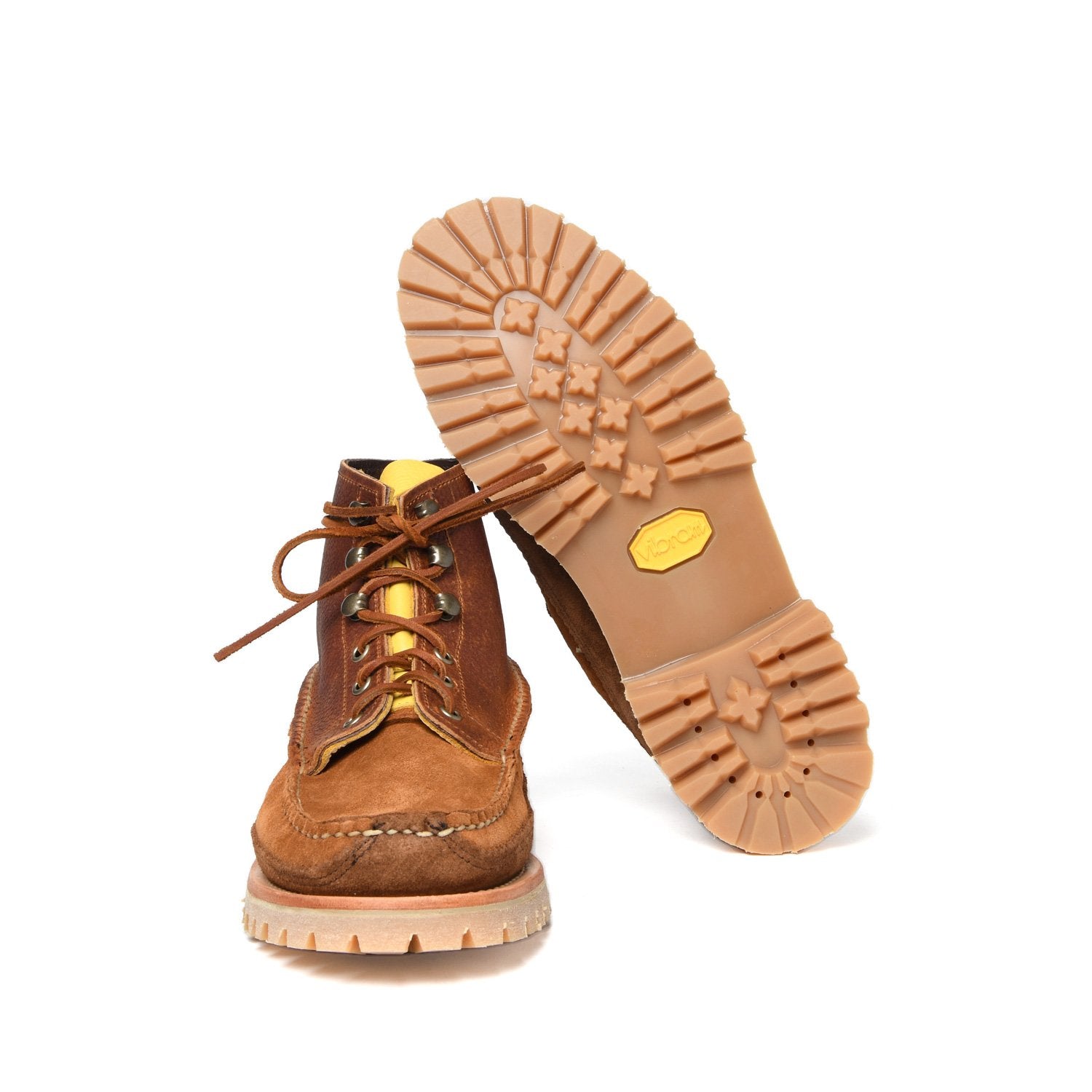 All Handsewn Maine Guide 6 Eye DB Boots - Brown Multi