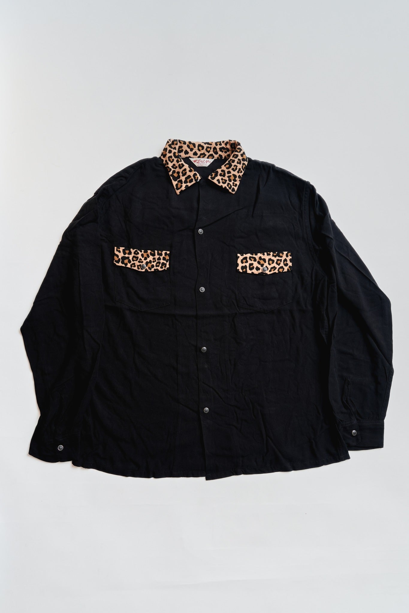 SNAP-UP GABARDINE SHIRT - LEOPARD