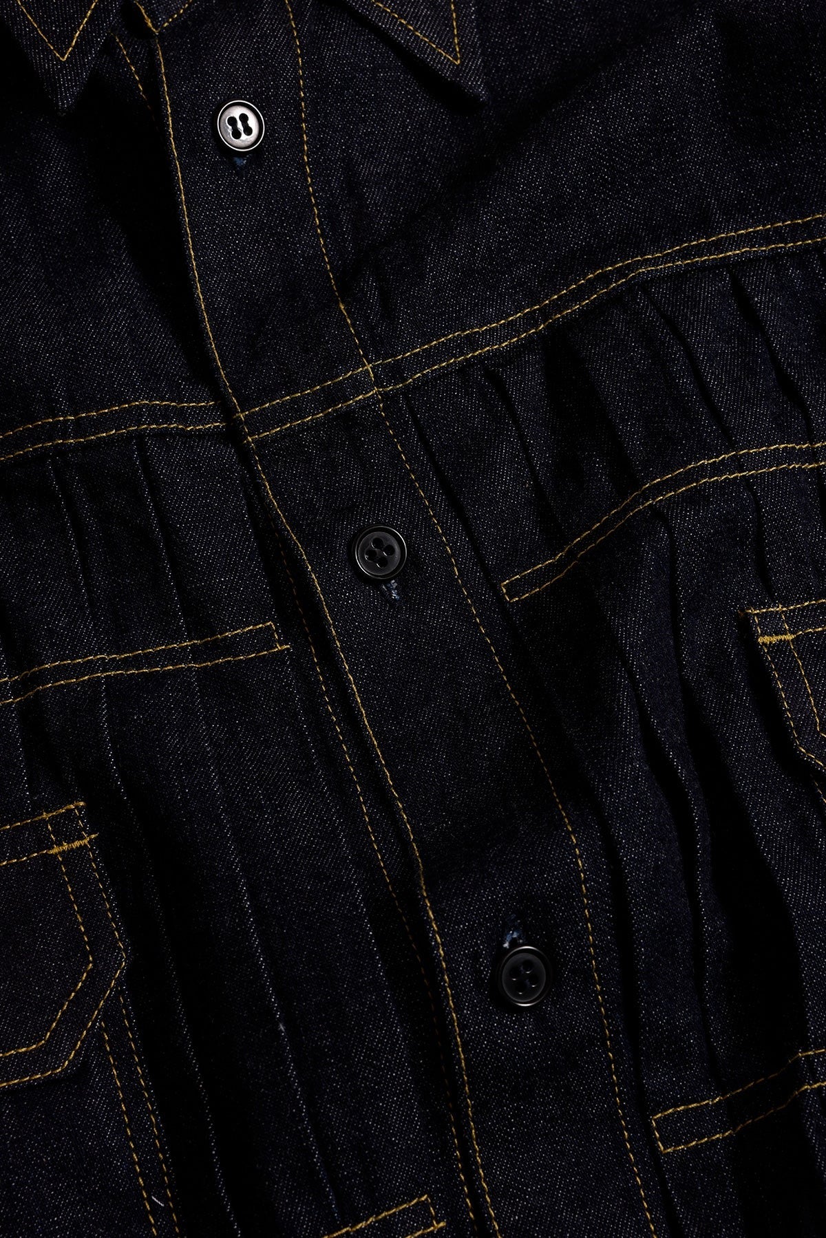 DENIM PLEATED SHIRT RINSE (FA26) - INDIGO