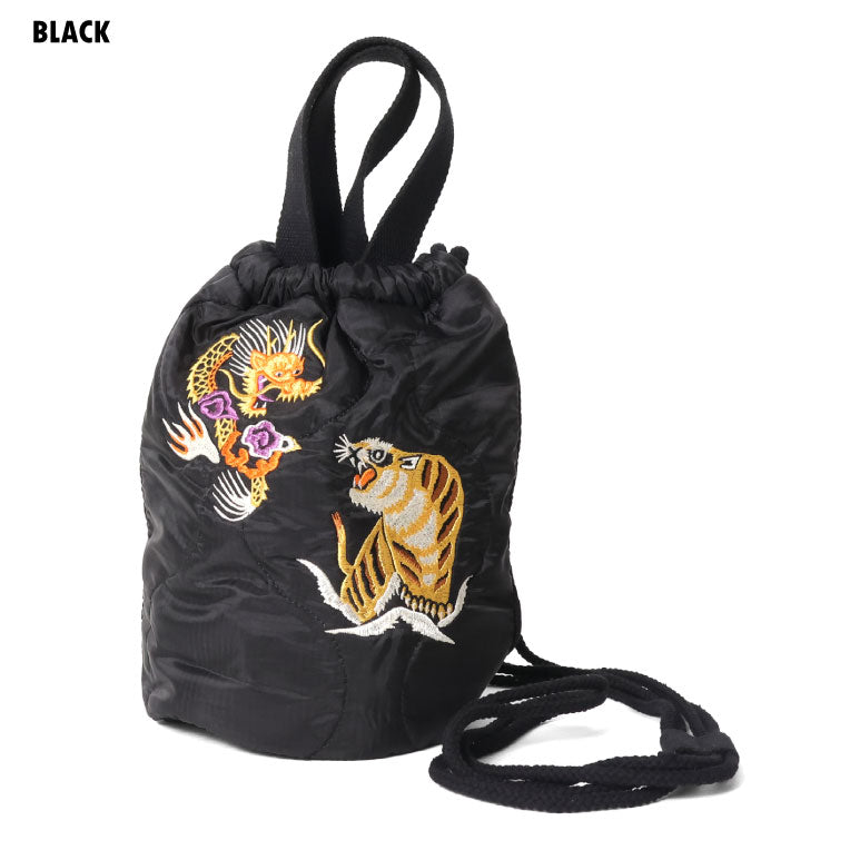 6845 EMB QUILTING EFECT BAG JAPAN - BLACK