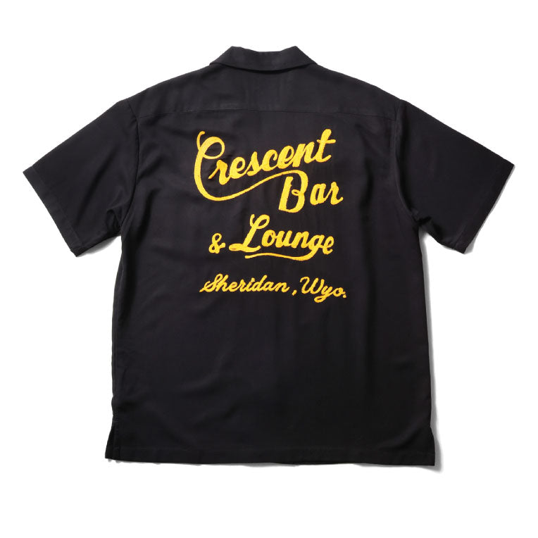 41301 BOWLING SHIRT(BAR) - BLACK