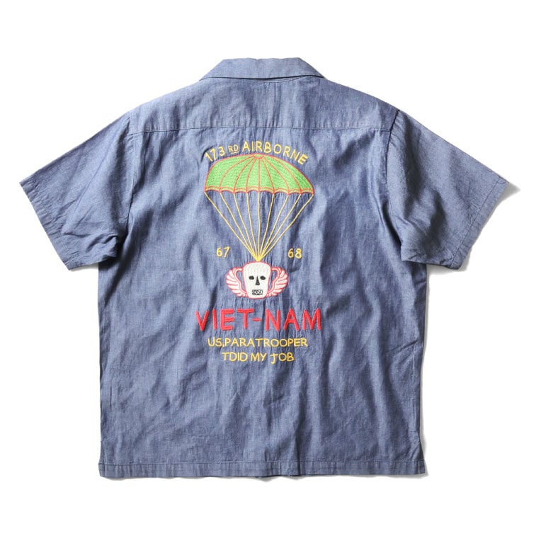 41327 CHAMBRAY SOUVENIR SHIRT (VIETNAM) - INDIGO ONE WASH