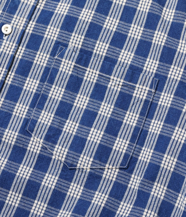 US13487 UNION SUPPLY PALAKA CHECK SHIRT BLOUSE - INDIGO