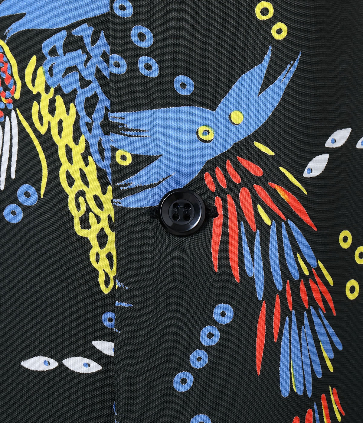 SS39626 RAYON HAWAIIAN SHIRT “TROPICAL FISH” - BLACK