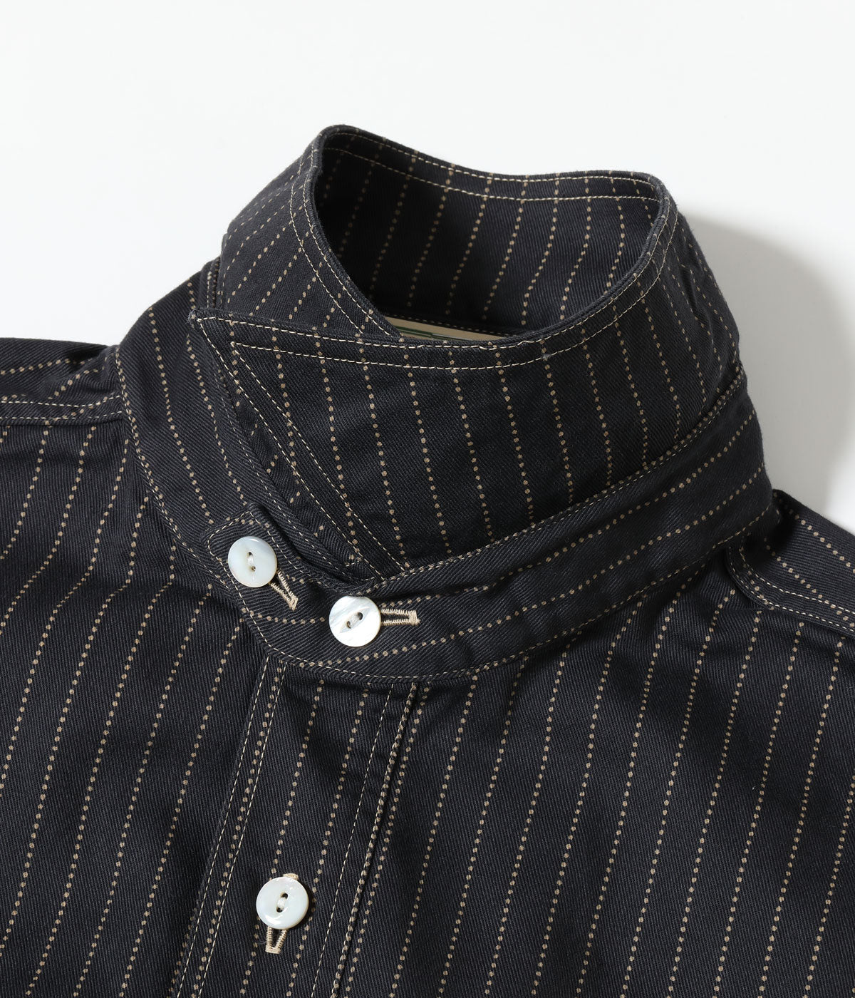 SC39702 FICTION ROMANCE 8.5oz. BLACK WABASH STRIPE WORK SHIRT (SHORT SLEEVE) - A.BLACK
