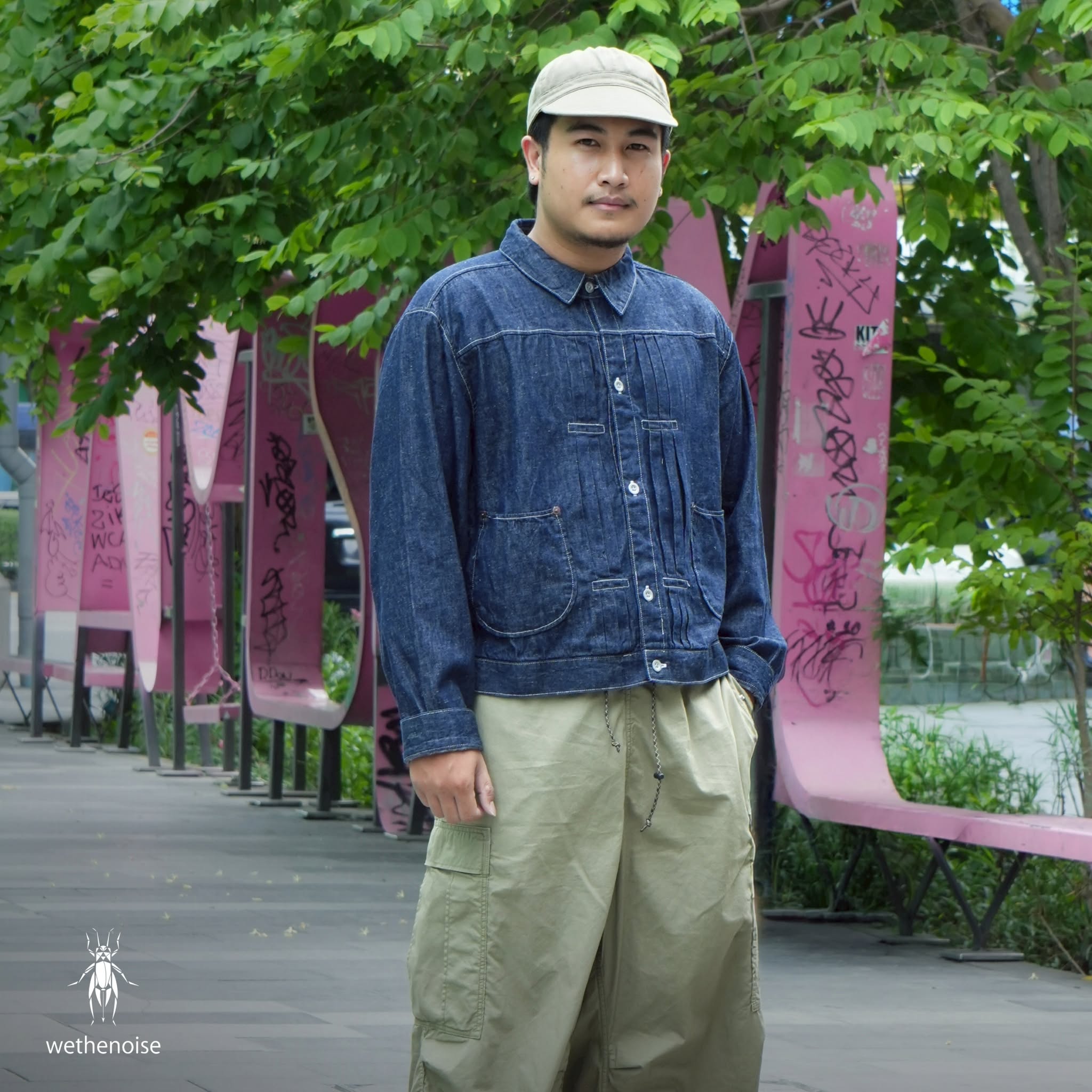 COTTON 7oz SELVEDGE NEP DENIM 1880S TRIPLE PLEATED JACKET - INDIGO