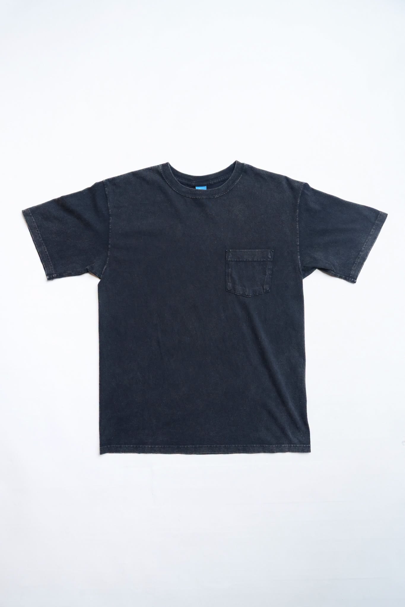 VINTAGE DYE CREW POCKET TEE S/S - P BLACK