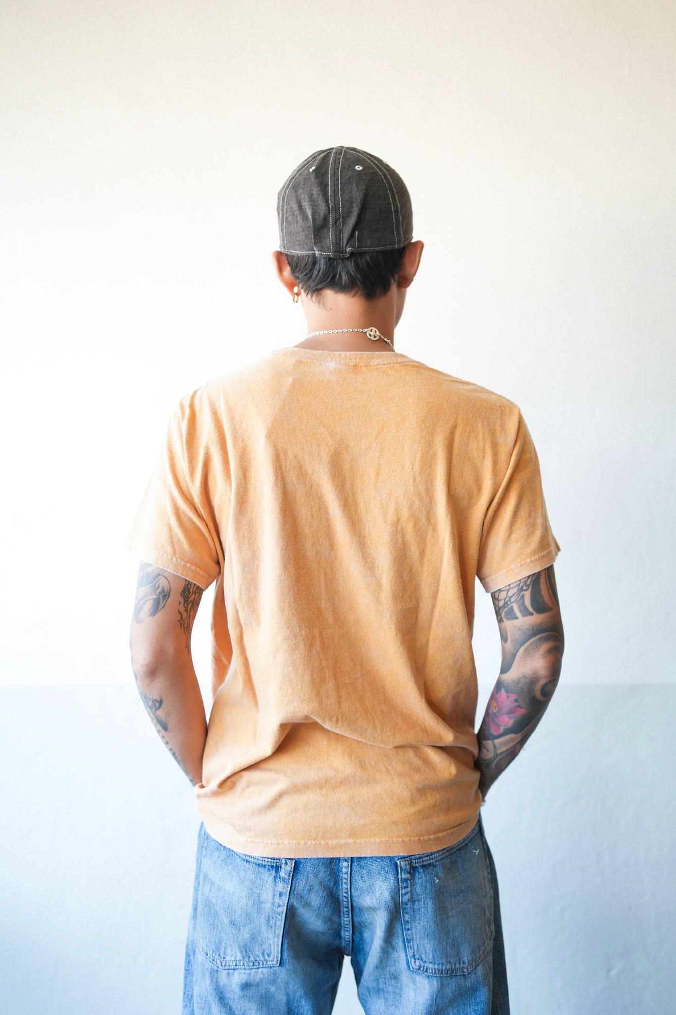 VINTAGE DYE CREW POCKET TEE S/S - MUSTARD