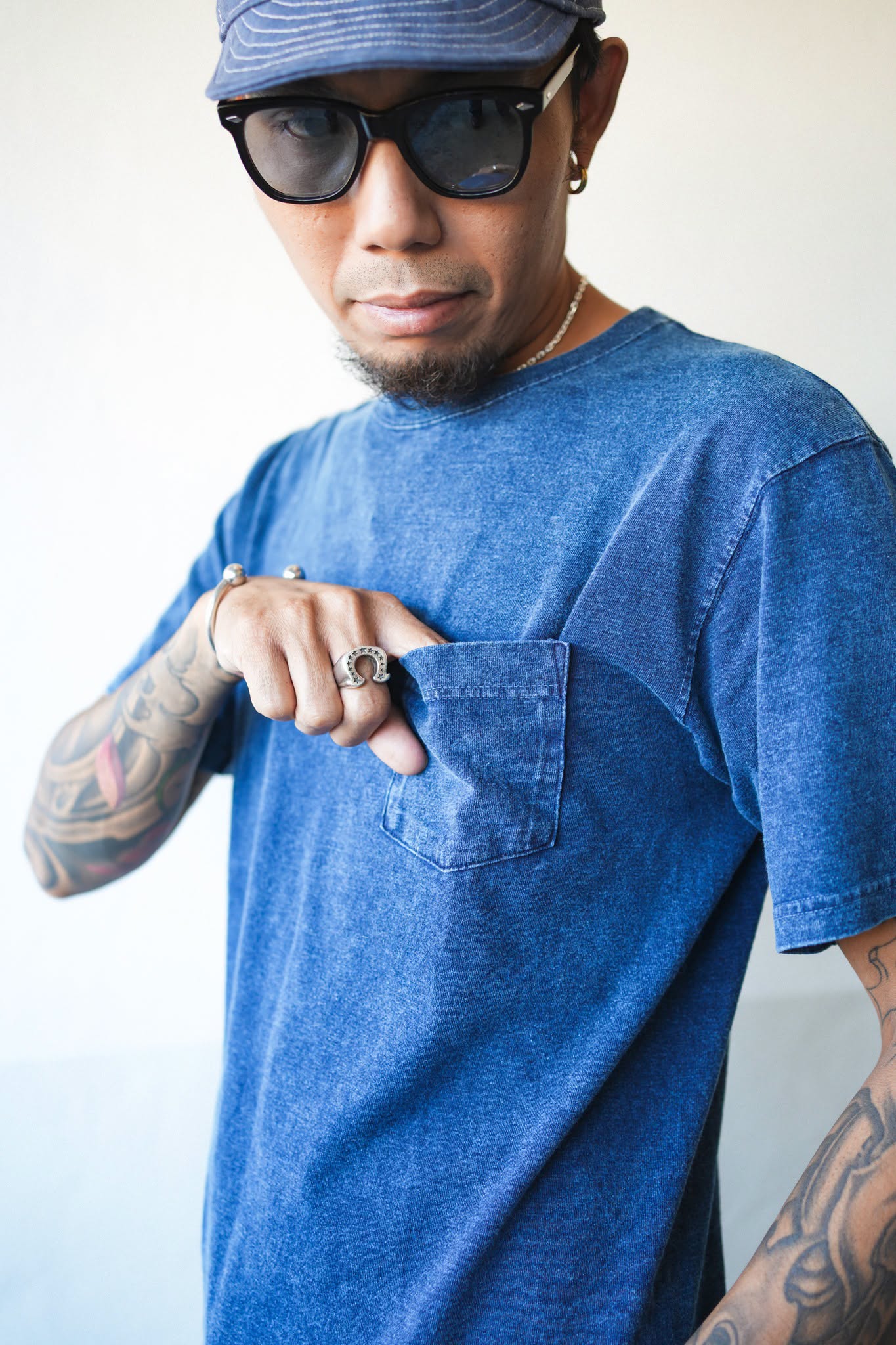 CREW POCKET TEE S/S - INDIGO
