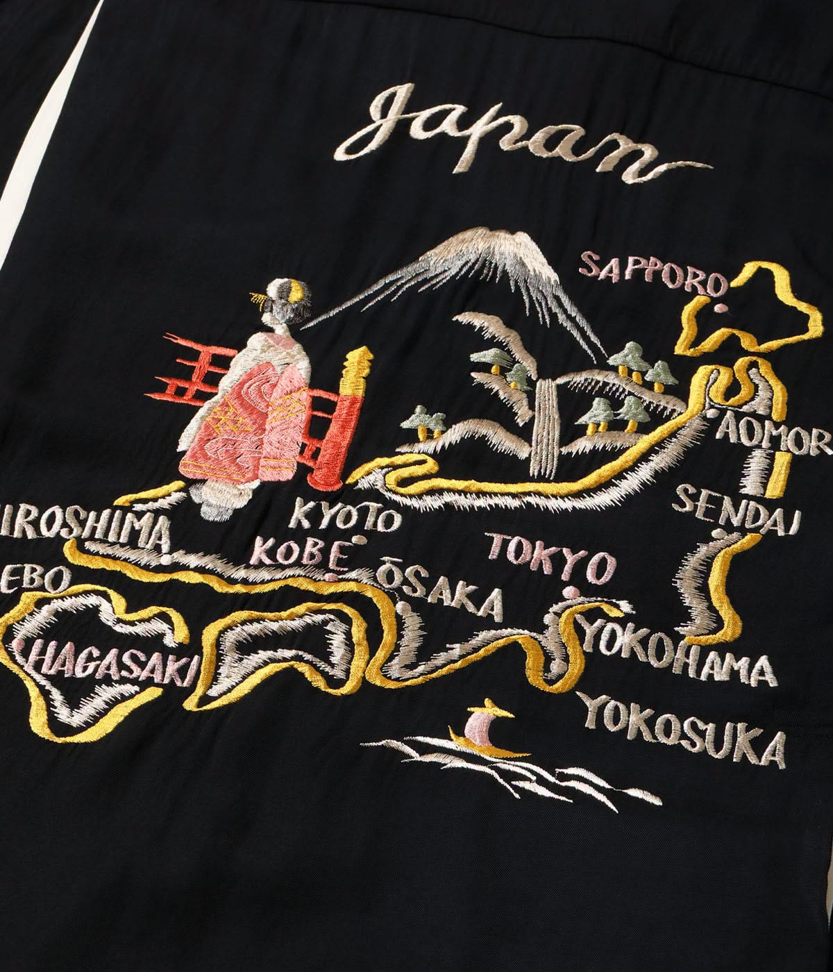 TT39699 SUKA SHIRT JAPAN MAP - BLACK