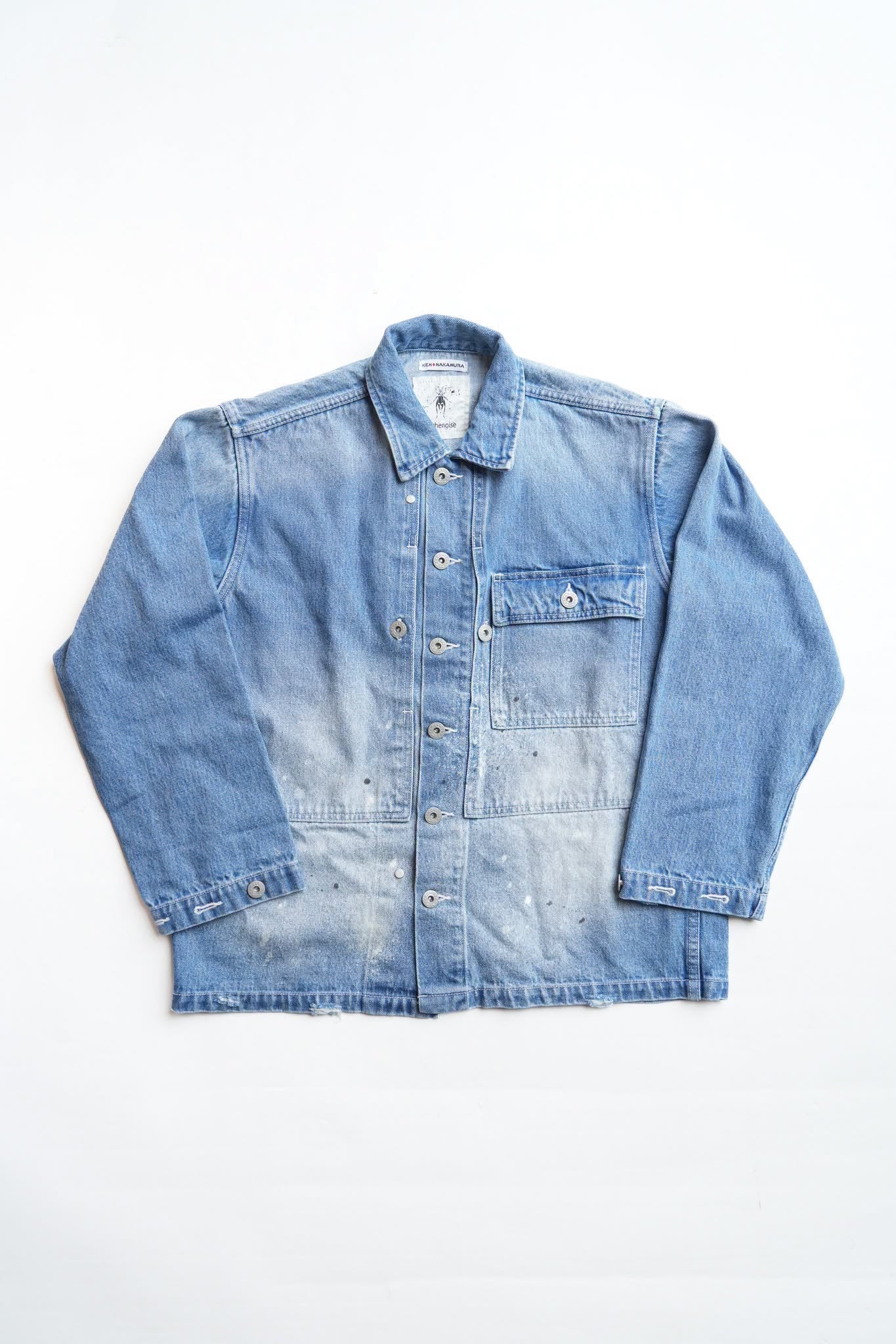 COTTON 11.5oz SELVEDGE DENIM P-44 JACKET WITH PAINT - INDIGO