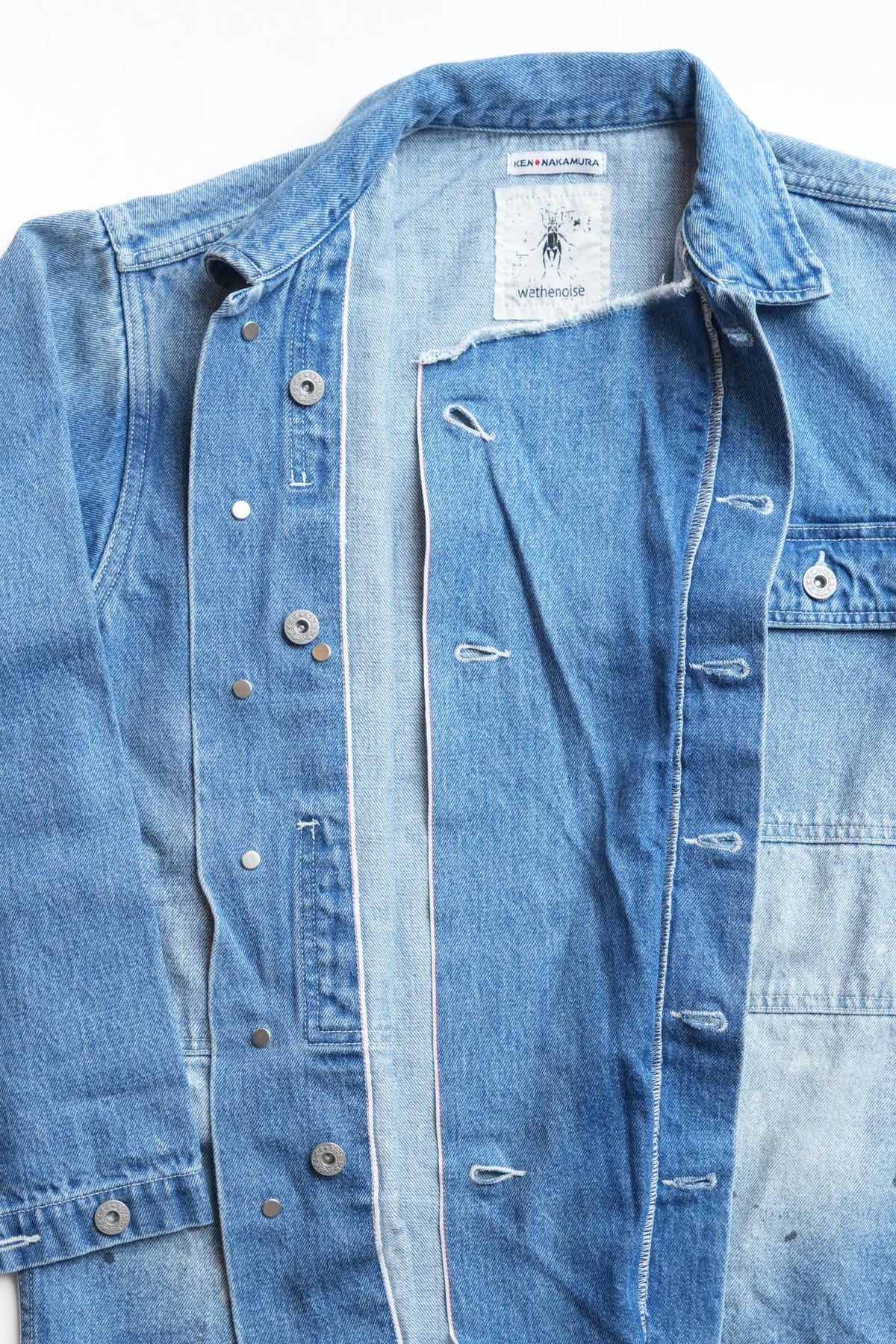 COTTON 11.5oz SELVEDGE DENIM P-44 JACKET WITH PAINT - INDIGO
