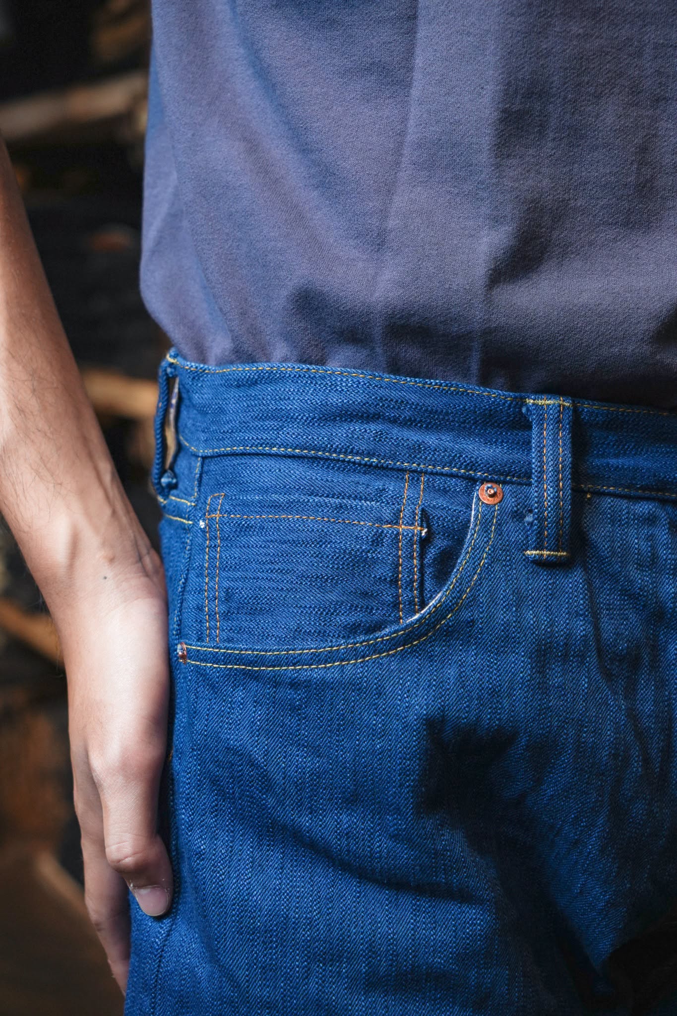 S3000XX15oz-SH Seigaiha Wide Straight model - INDIGO