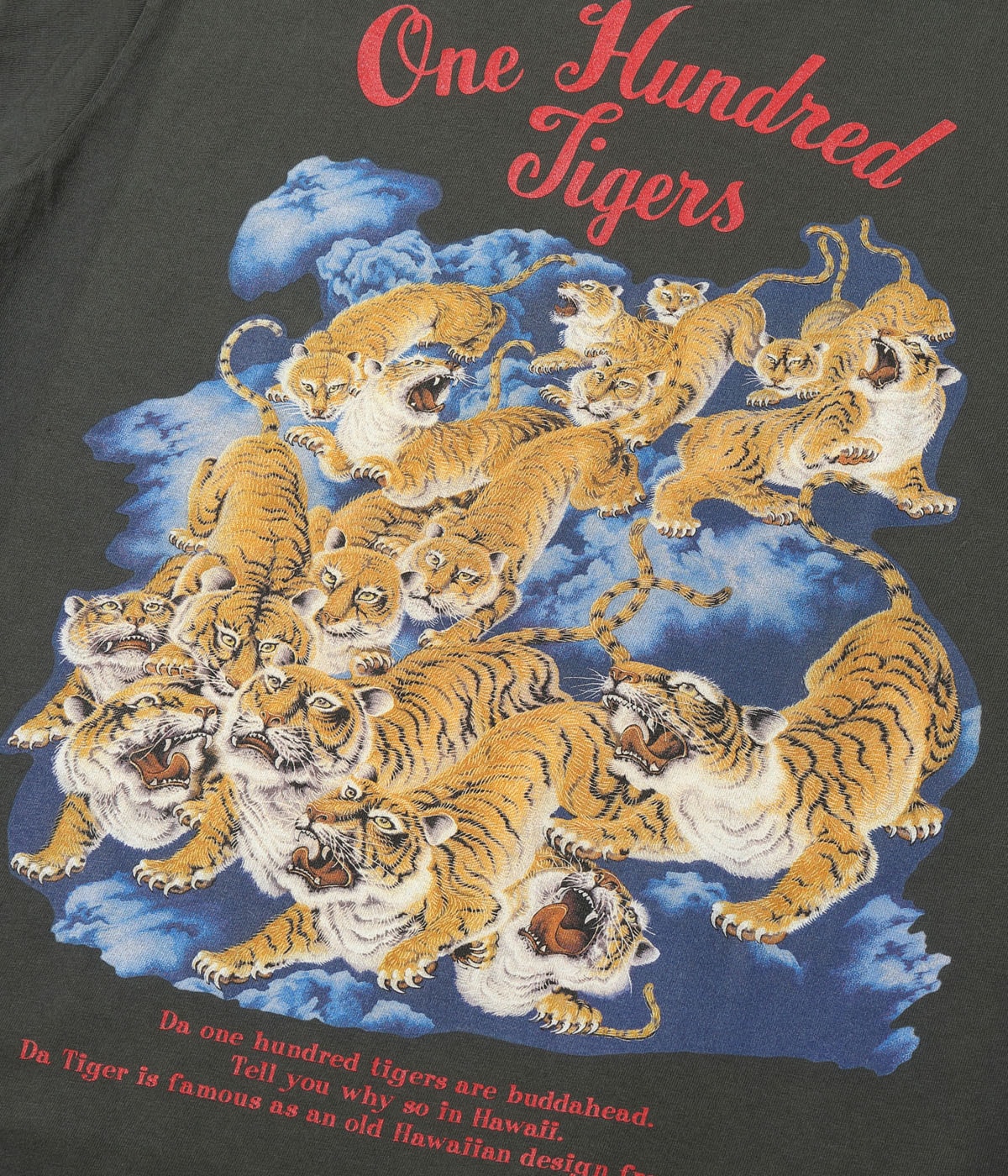 SS79162 SUNSURF PRINT TEE S/S ONE HUNDRED TIGERS - BLACK