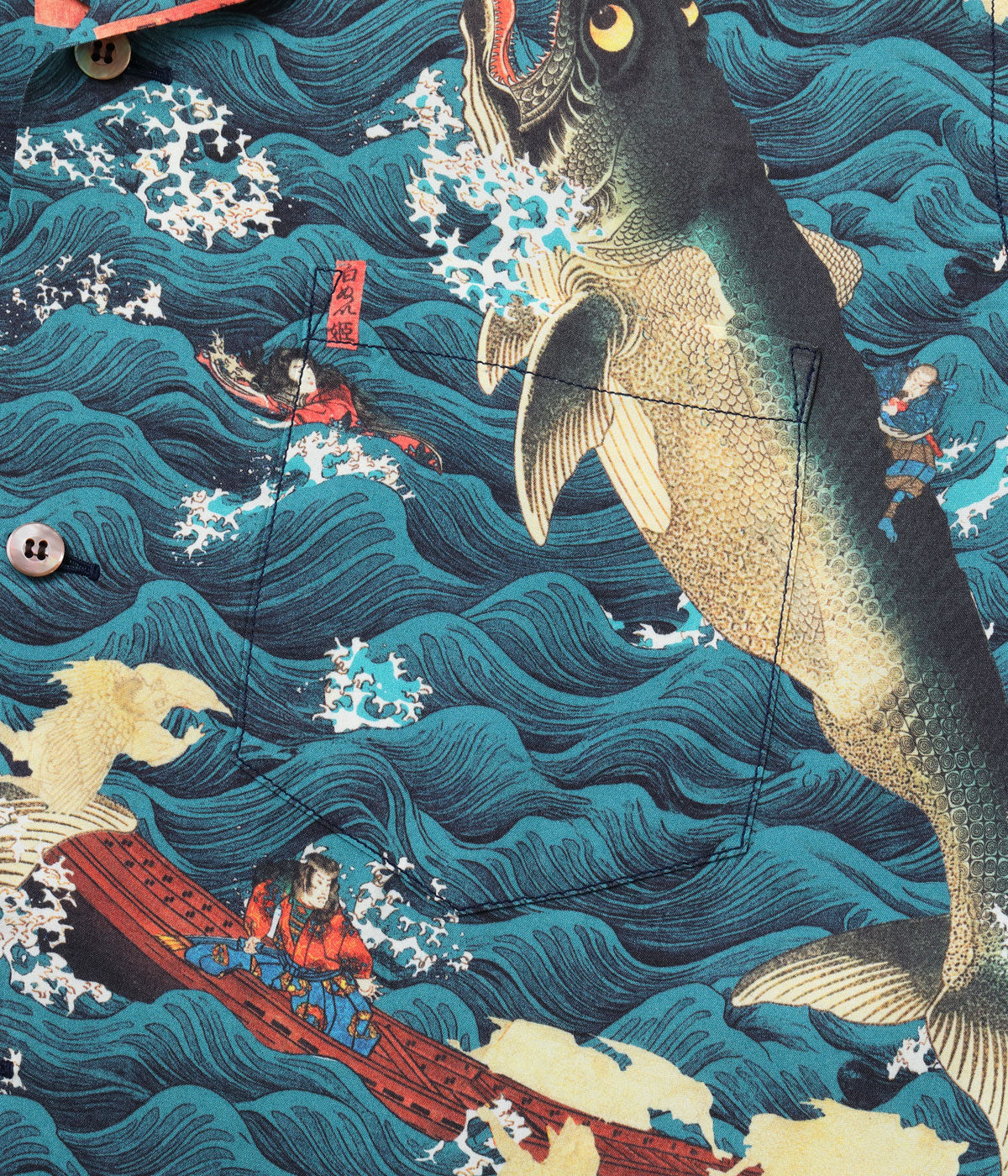 SS39742 SUN SURF × Utagawa Kuniyoshi SPECIAL EDITION “Picture of the Retainers of Emperor Sanuki Rescuing Tametomo” - NAVY