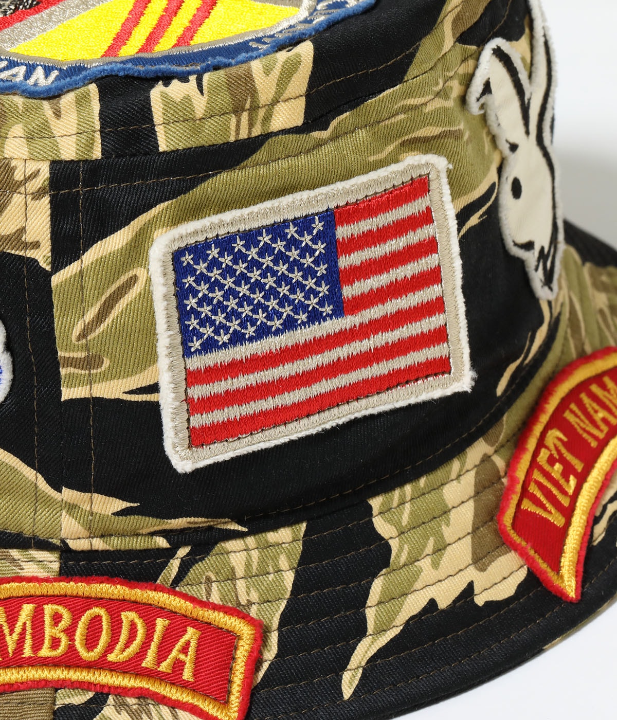 BR02882 GOLD TIGER STRIPE HAT CUSTOM MODEL - BLACK