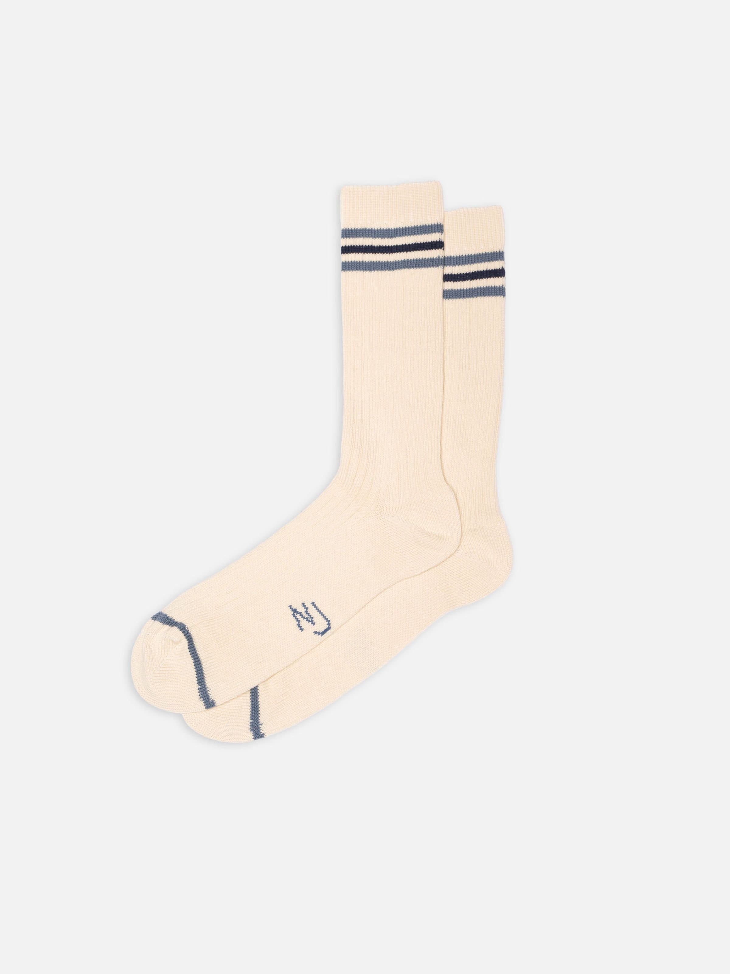 Men Tennis Socks Retro - OFFWHITE/BLUE