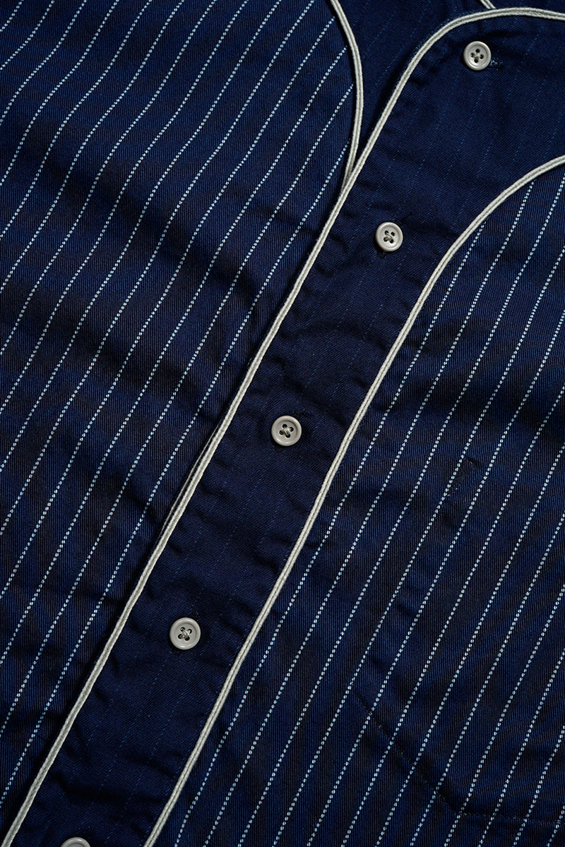 BASEBALL SH S/S - COTTON WABASH - INDIGO