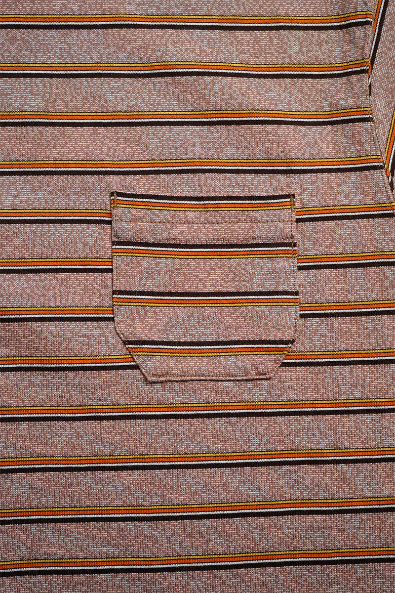 7.8oz BORDER HALF SLEEVE T-SHIRT - LIGHT BROWN