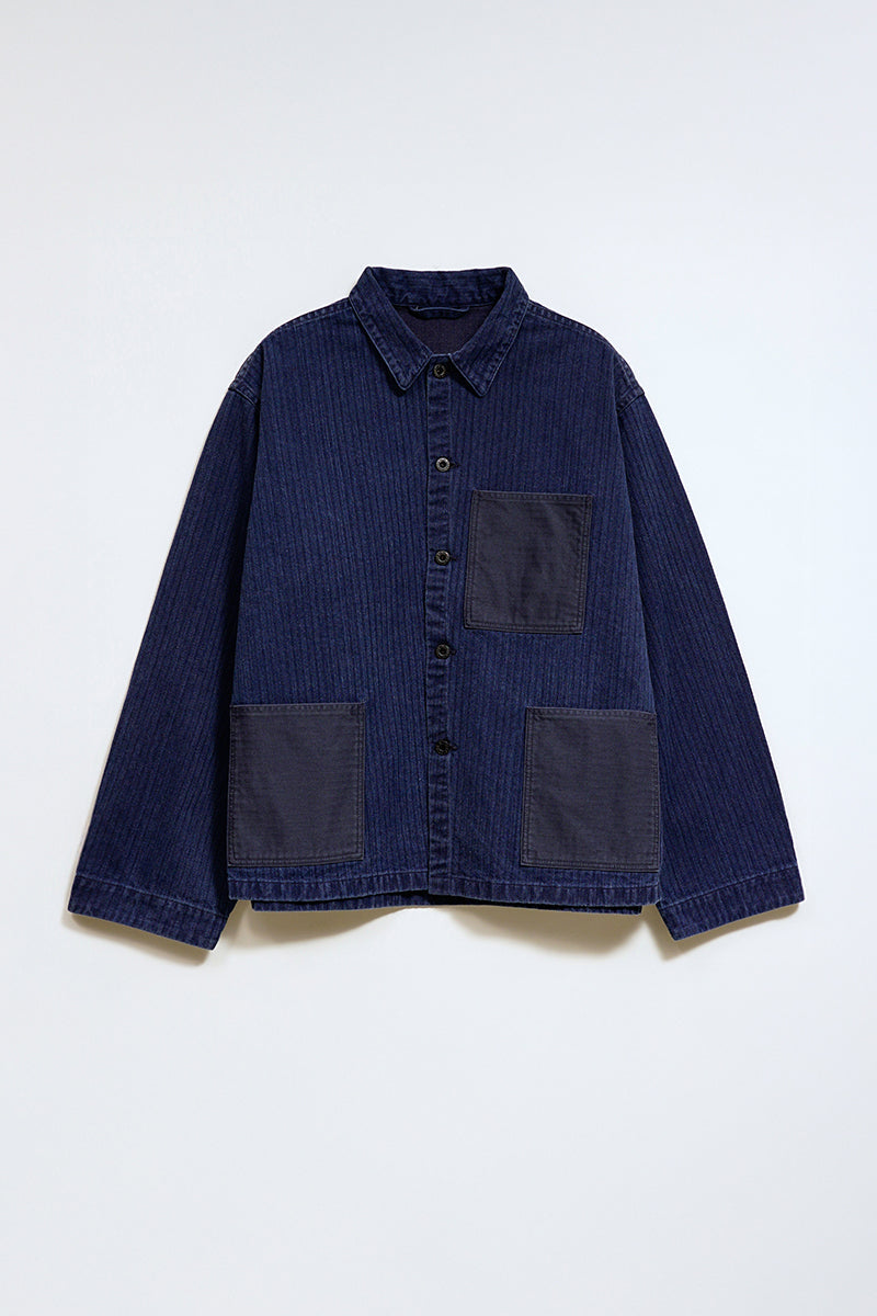 USMC CHORE JACKET HERRINGBONE - INDIGO