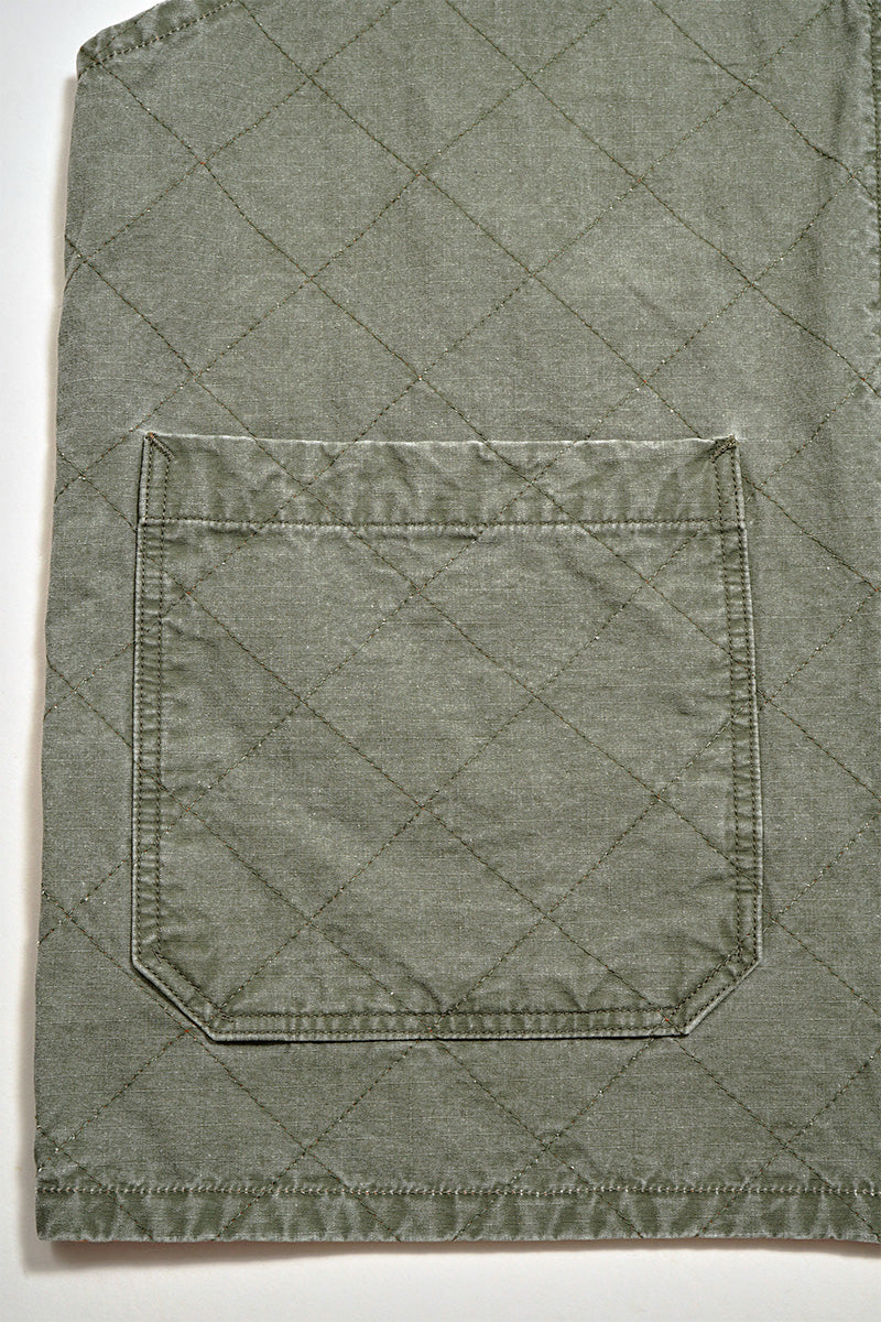 QUILTING DECK VEST RIPSTOP REVERSIBLE - GREEN