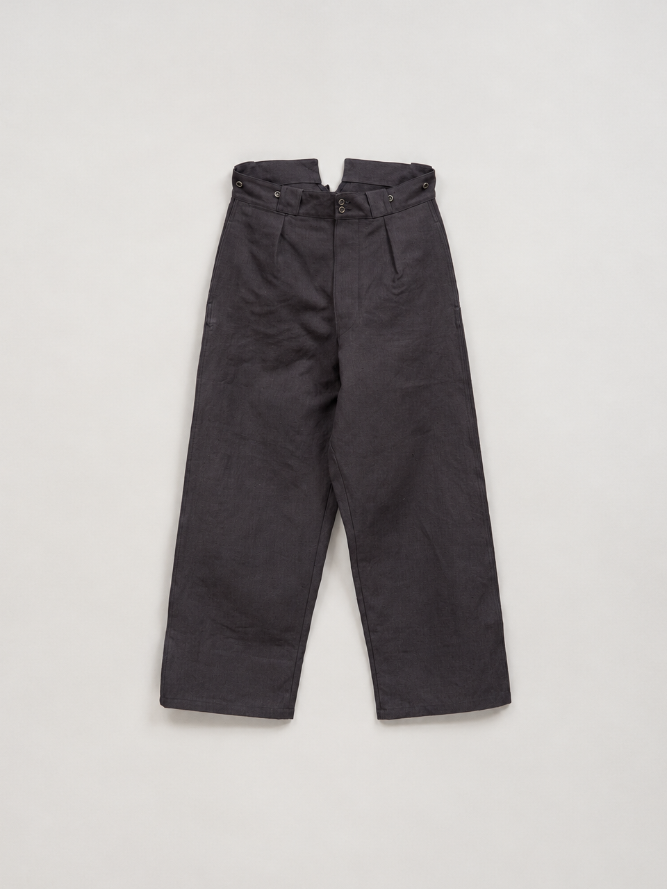WIDE FRENCH WORK PANT HEMP - CHARCOAL GRAY