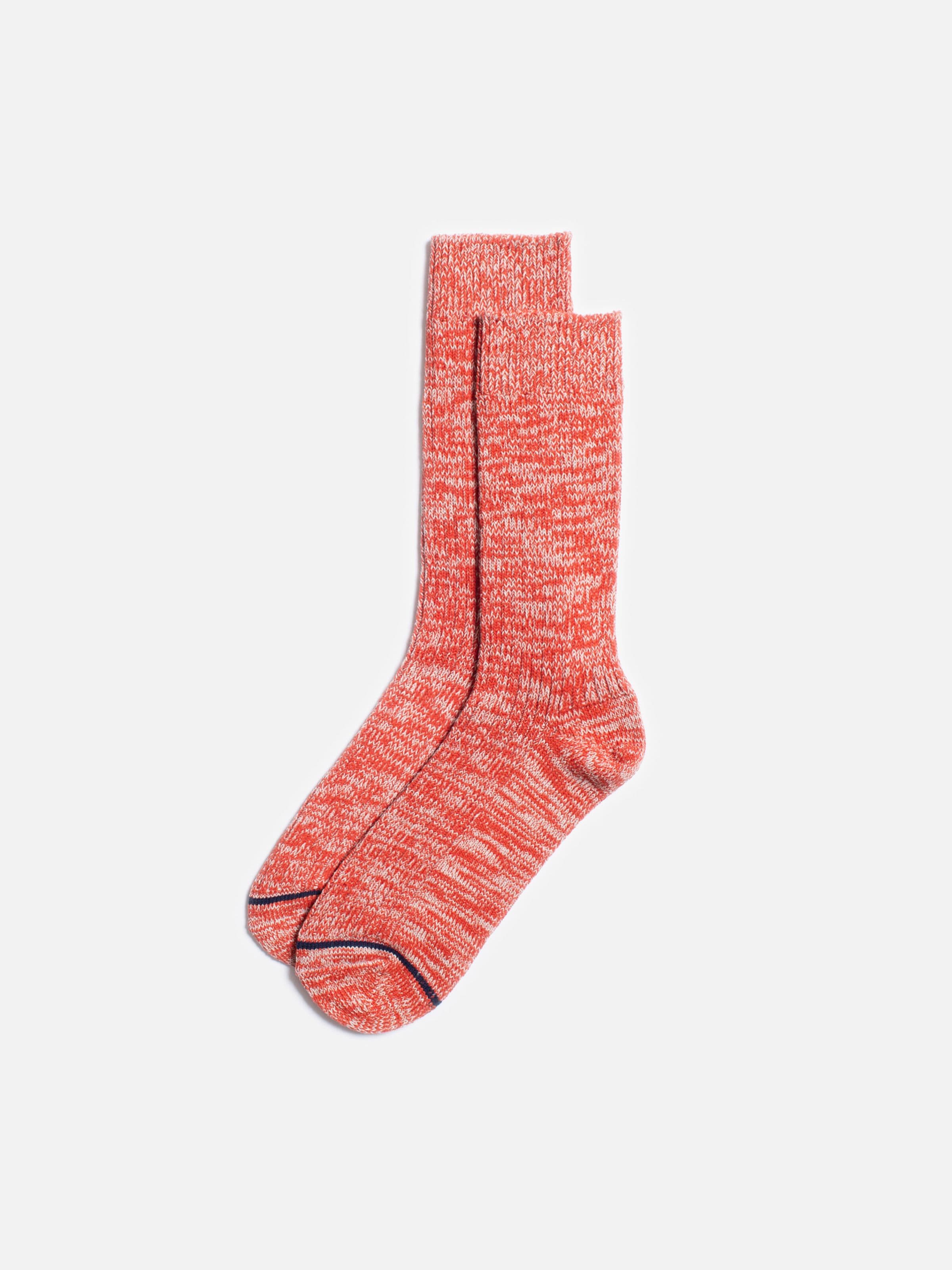 MENS CHUNKY SOCKS - RED MELANGE