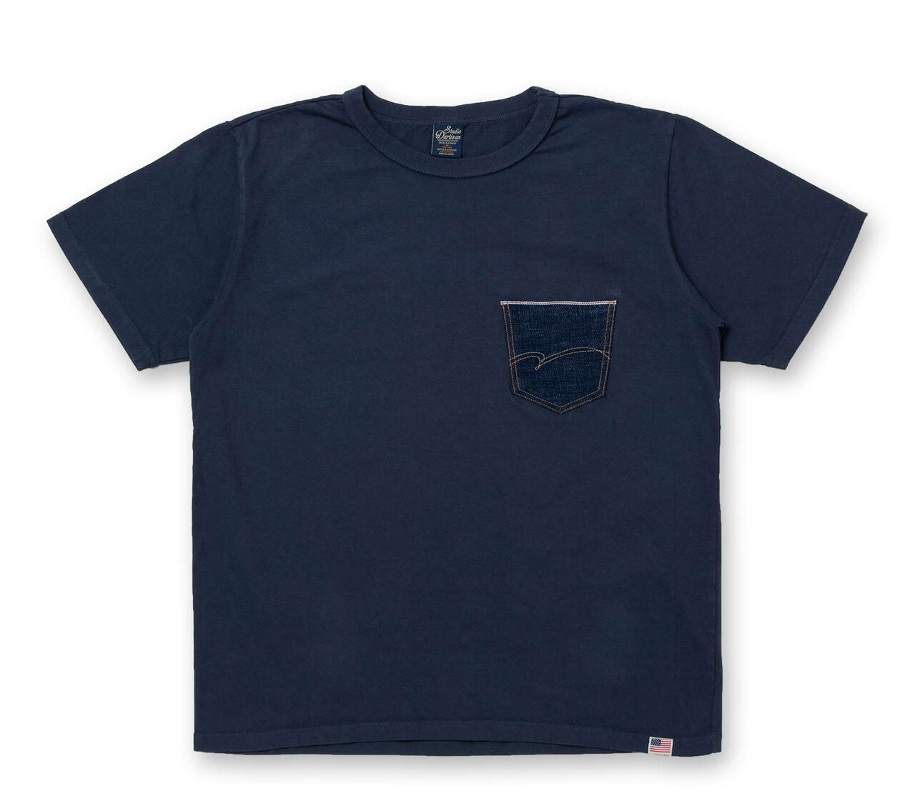 8161A Denim Pocket Print T-Shirt - NAVY